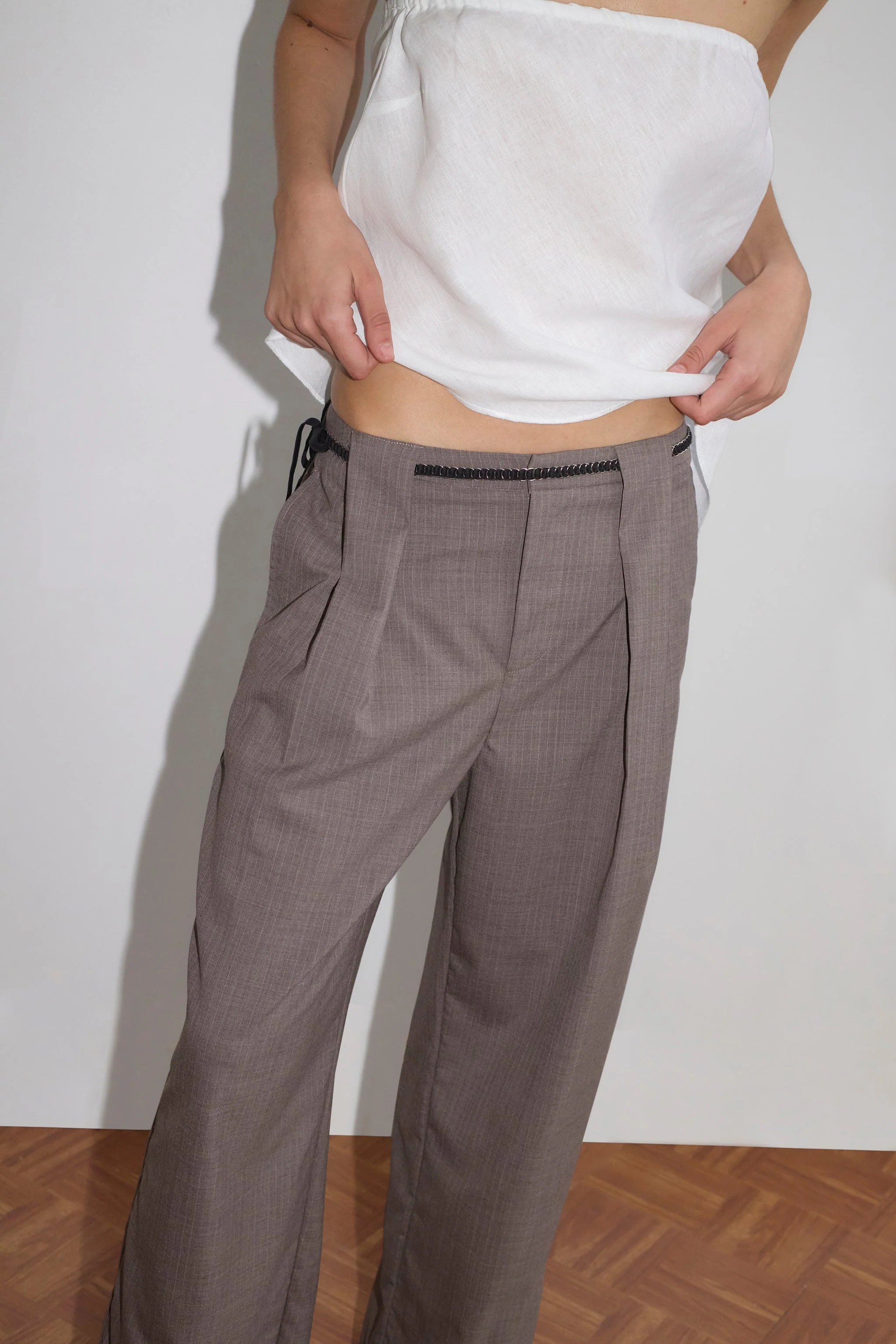 Belt Loop Pant - Grey Pink Stripe - Image 3