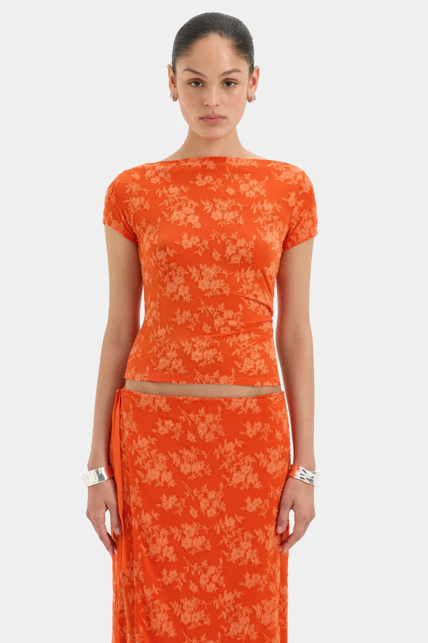 Blanca Wrap Skirt - Palmera Tangerine - Image 4
