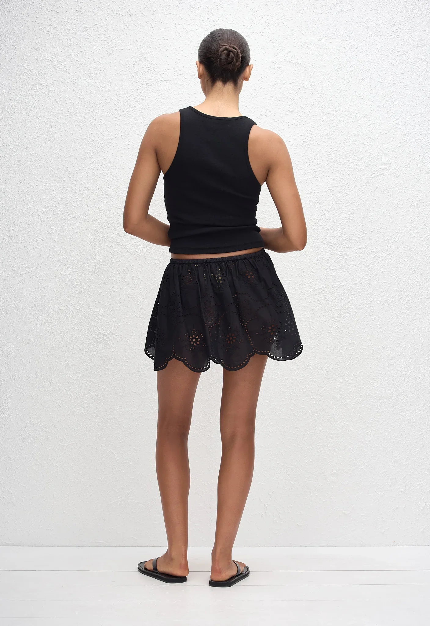 Broderie Mini Skirt - Black - Image 4