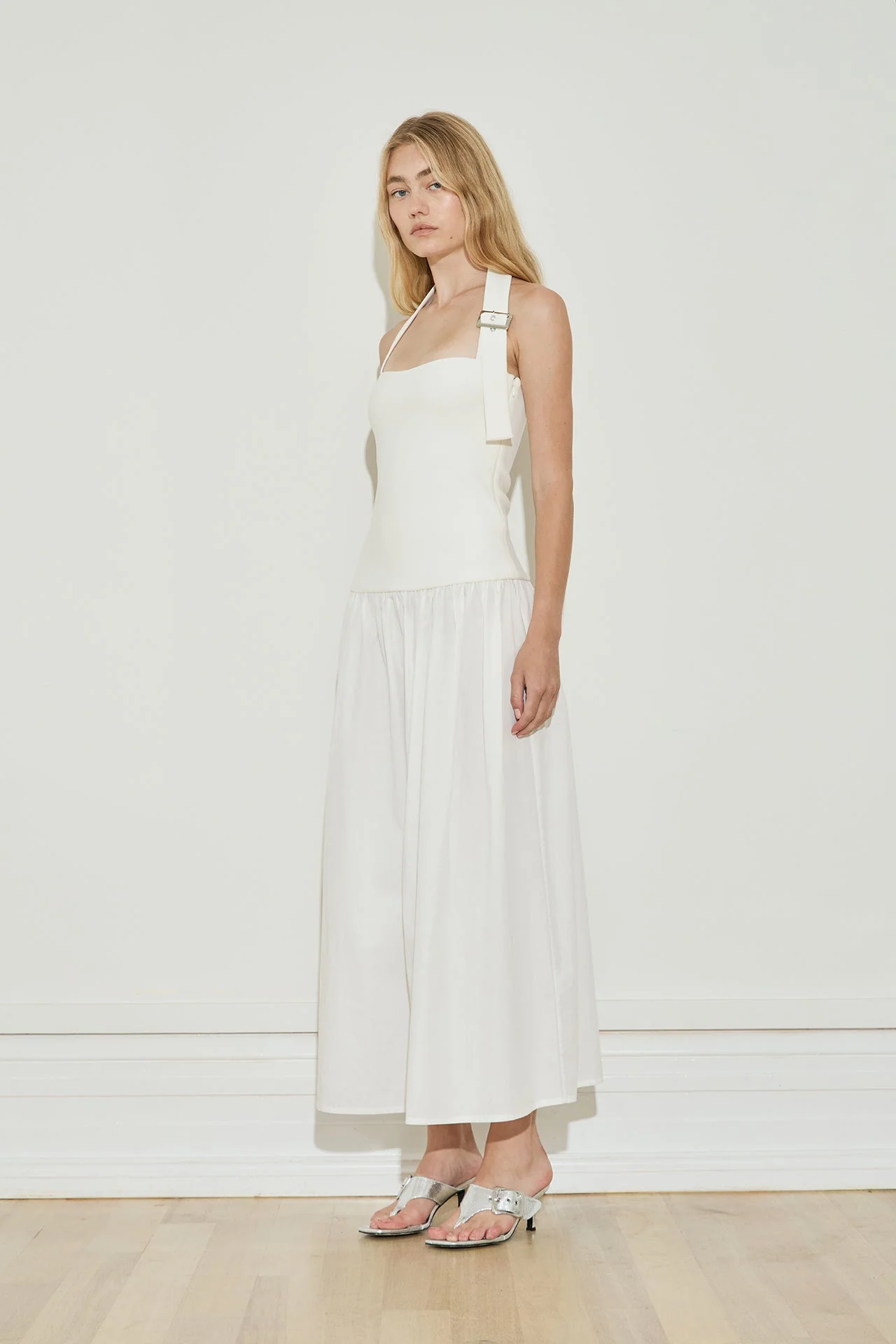 Buckle Dress - Optic White - Image 5
