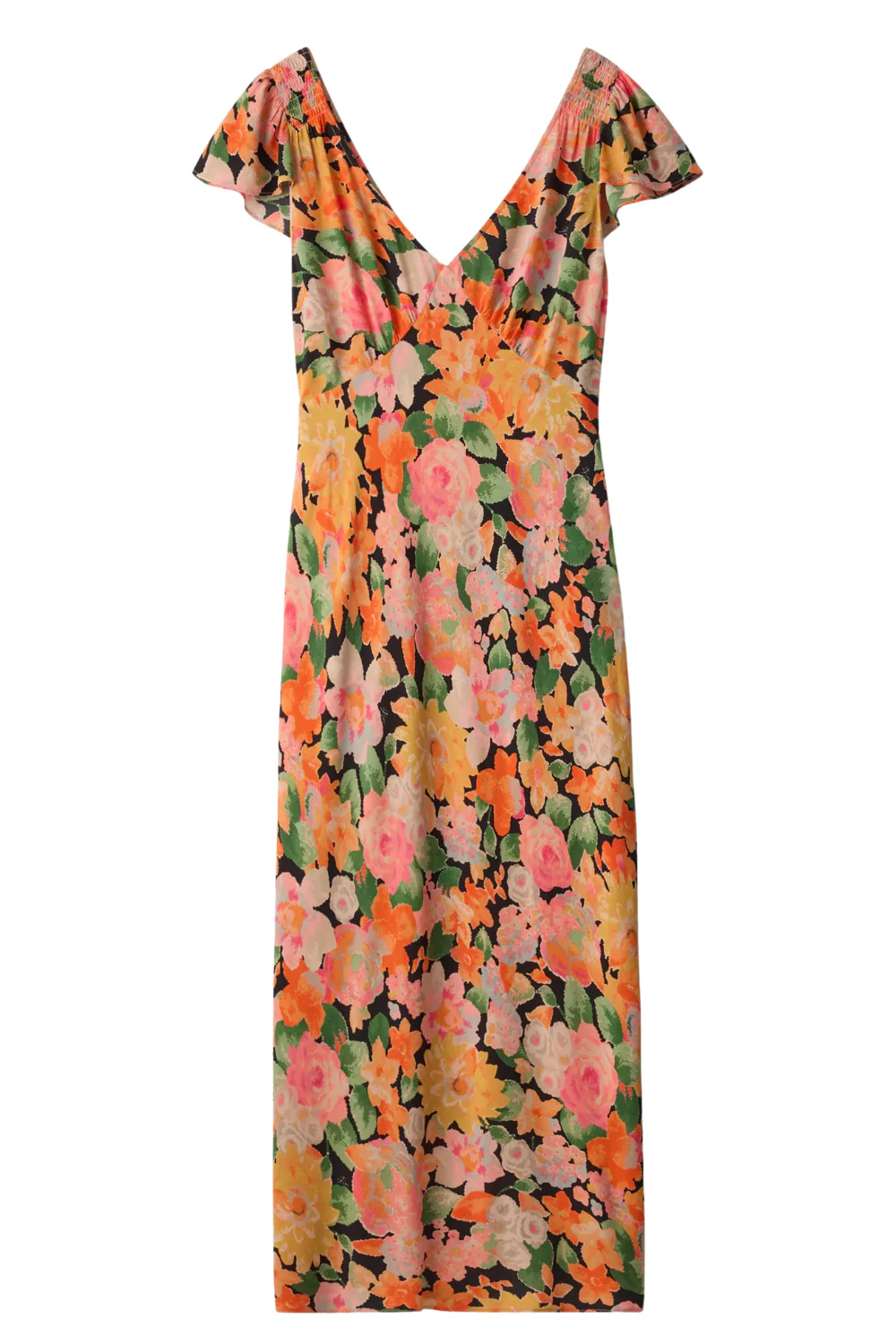 Cathy Midi Dress - Black Floral