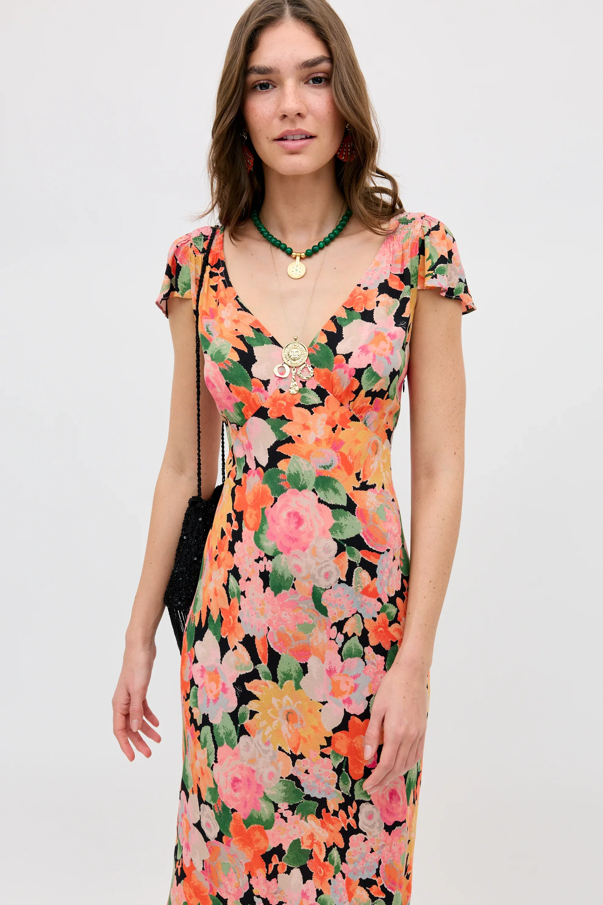 Cathy Midi Dress - Black Floral - Image 6