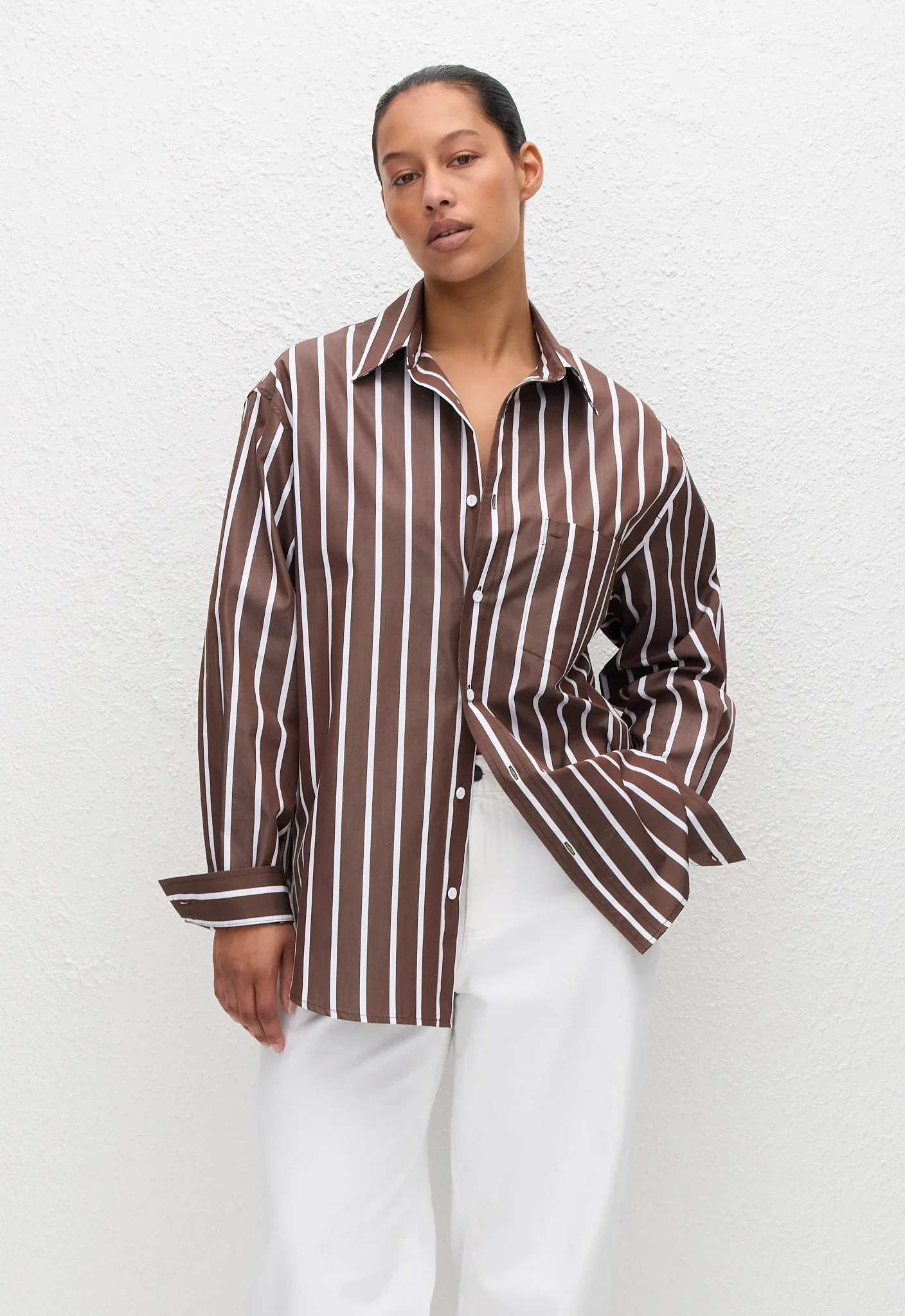 Classic Stripe Shirt - Chocolate Stripe - Image 2