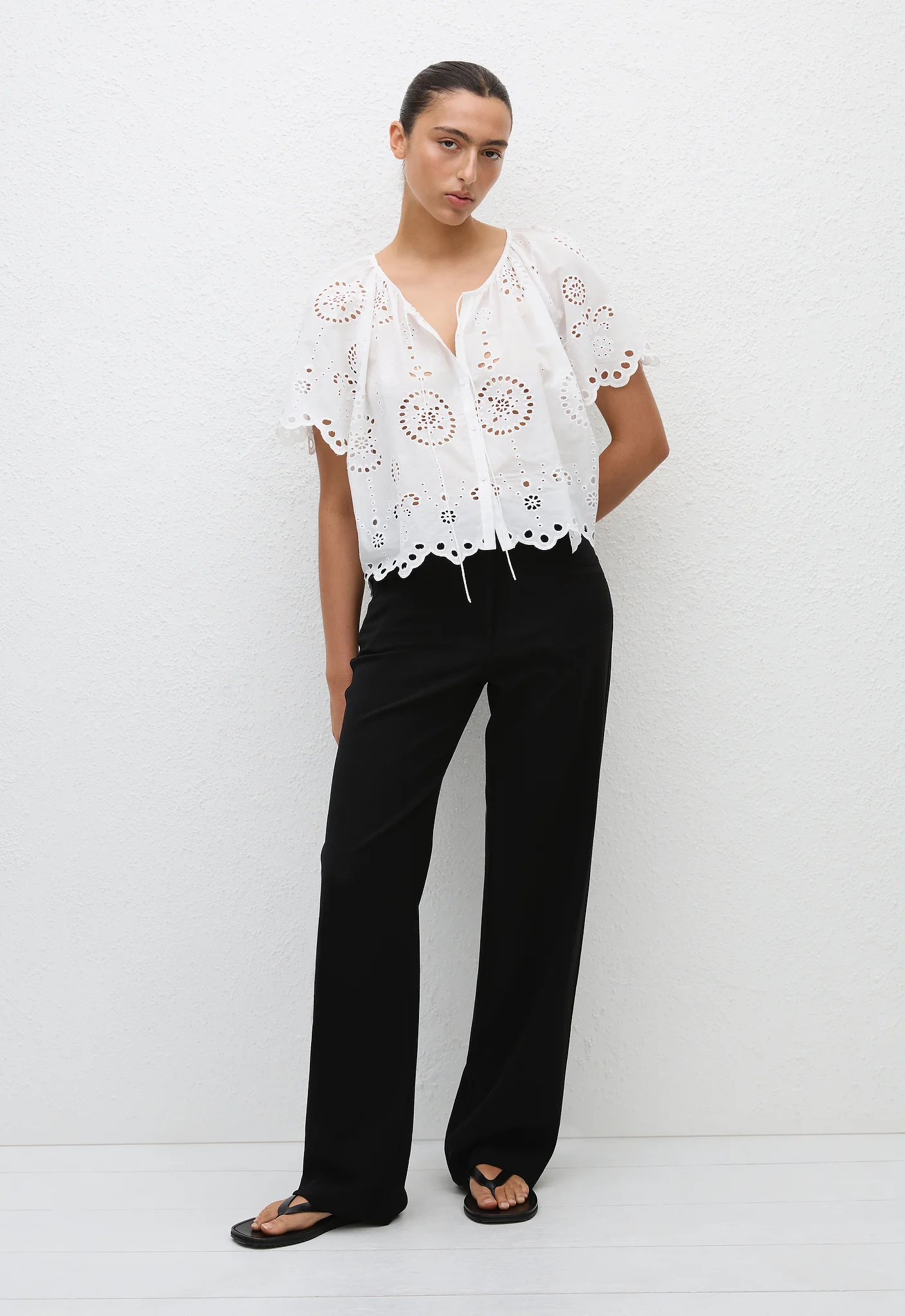 Broderie Blouse - White - Image 4