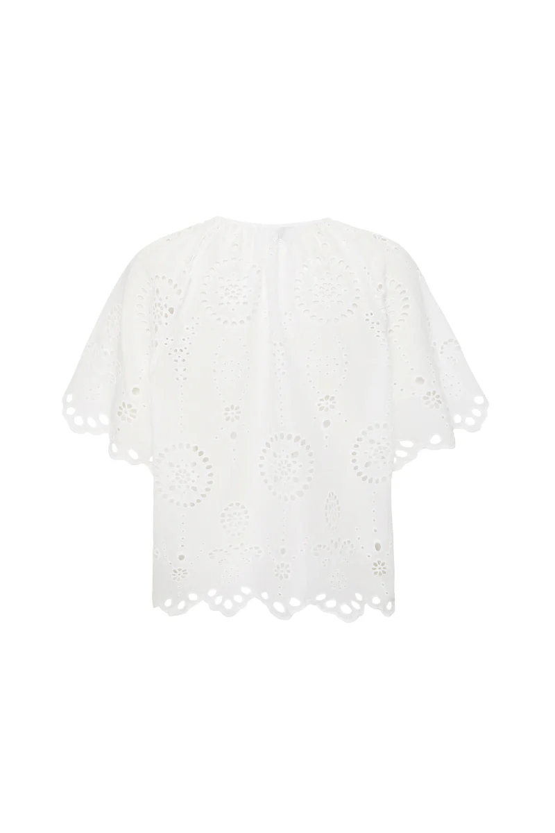 Broderie Blouse - White - Image 5