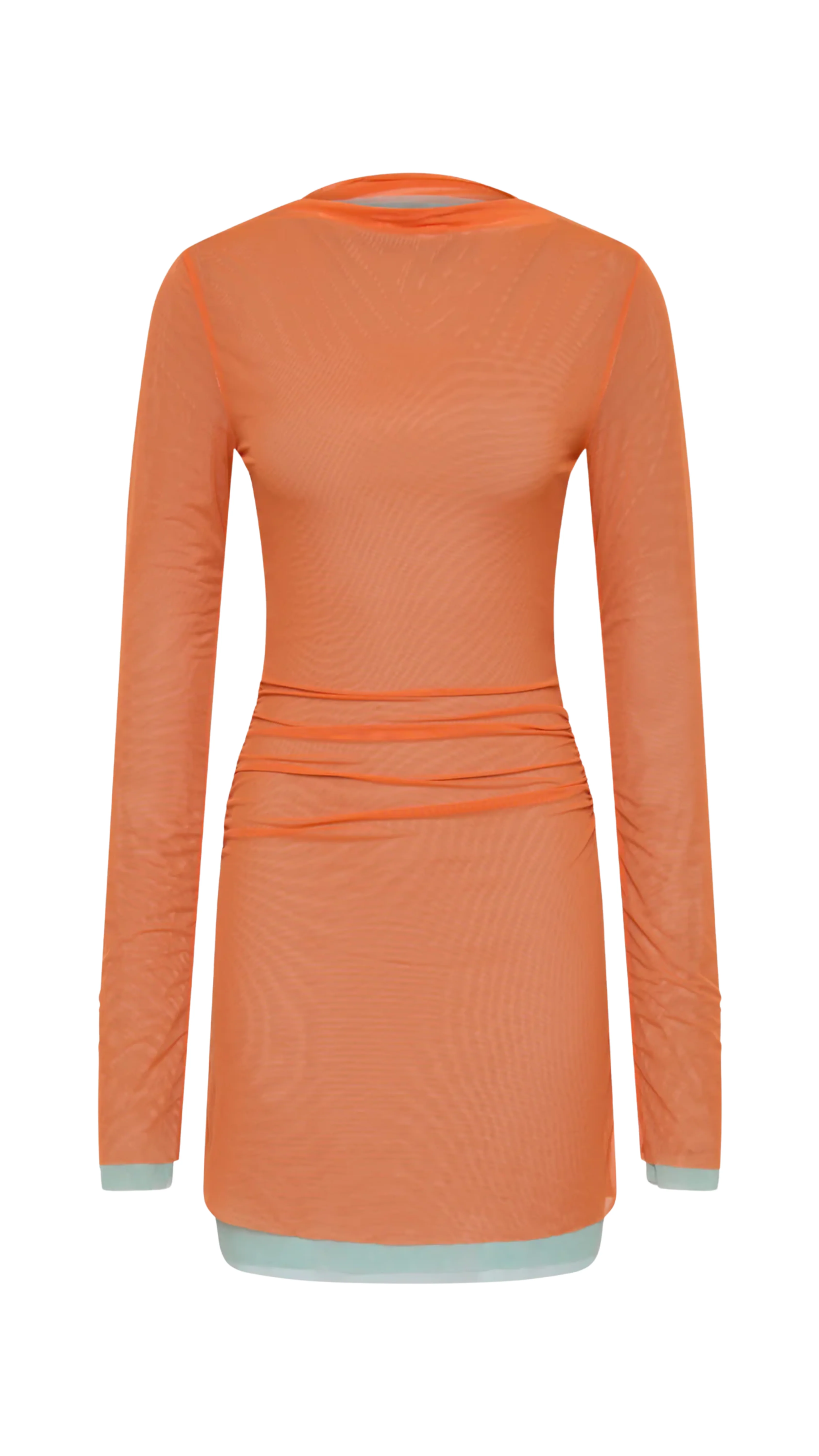 Costa Gathered Mini Dress - Tangerine Splice