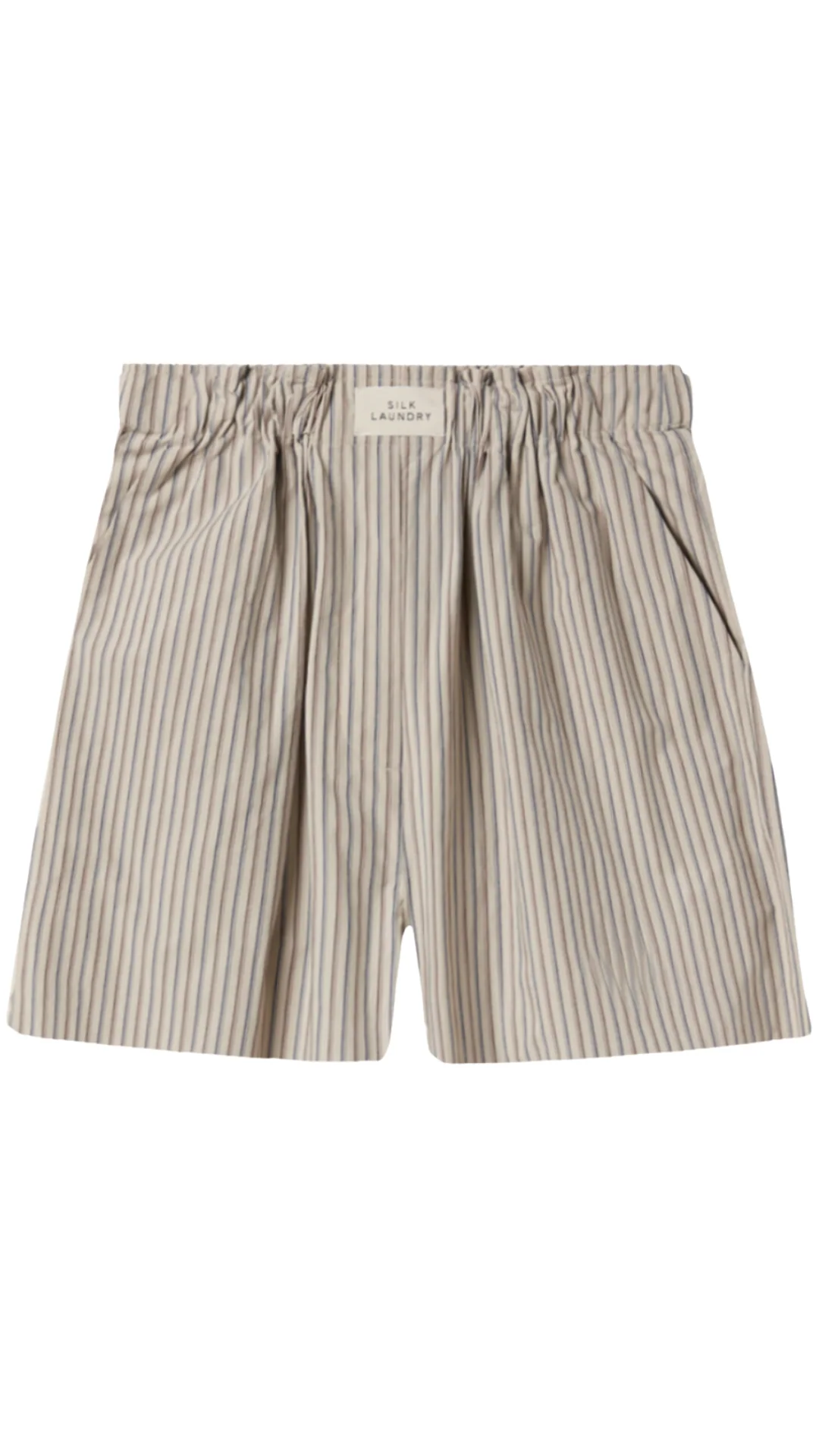 Cotton Silk Boxers - Slate Stripe