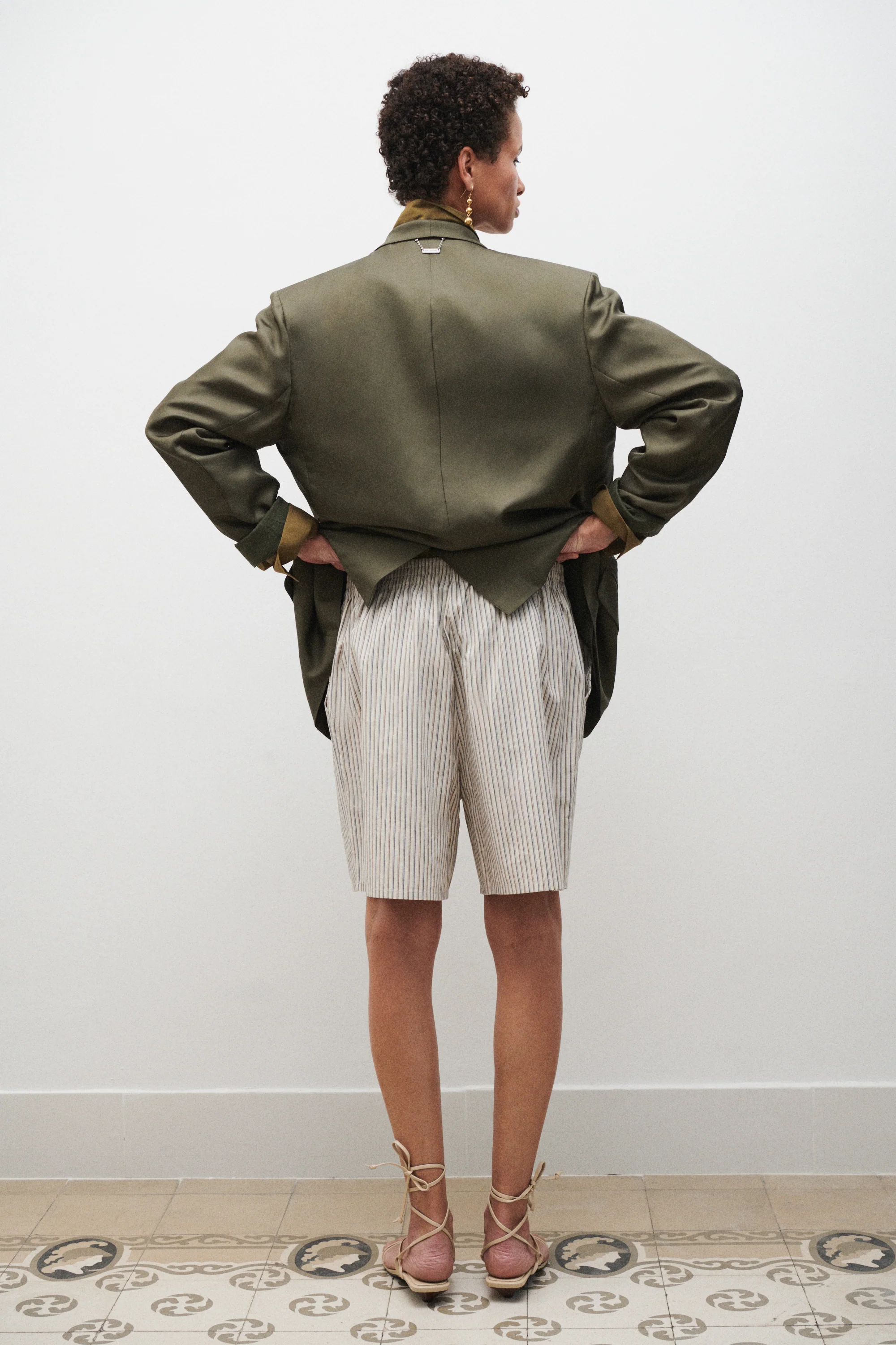 Cotton Silk Boxers - Slate Stripe - Image 4