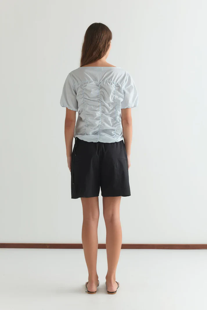 Crinkle Top - Powder Blue Stripe - Image 5