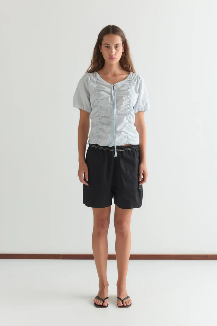 Crinkle Top - Powder Blue Stripe - Image 6
