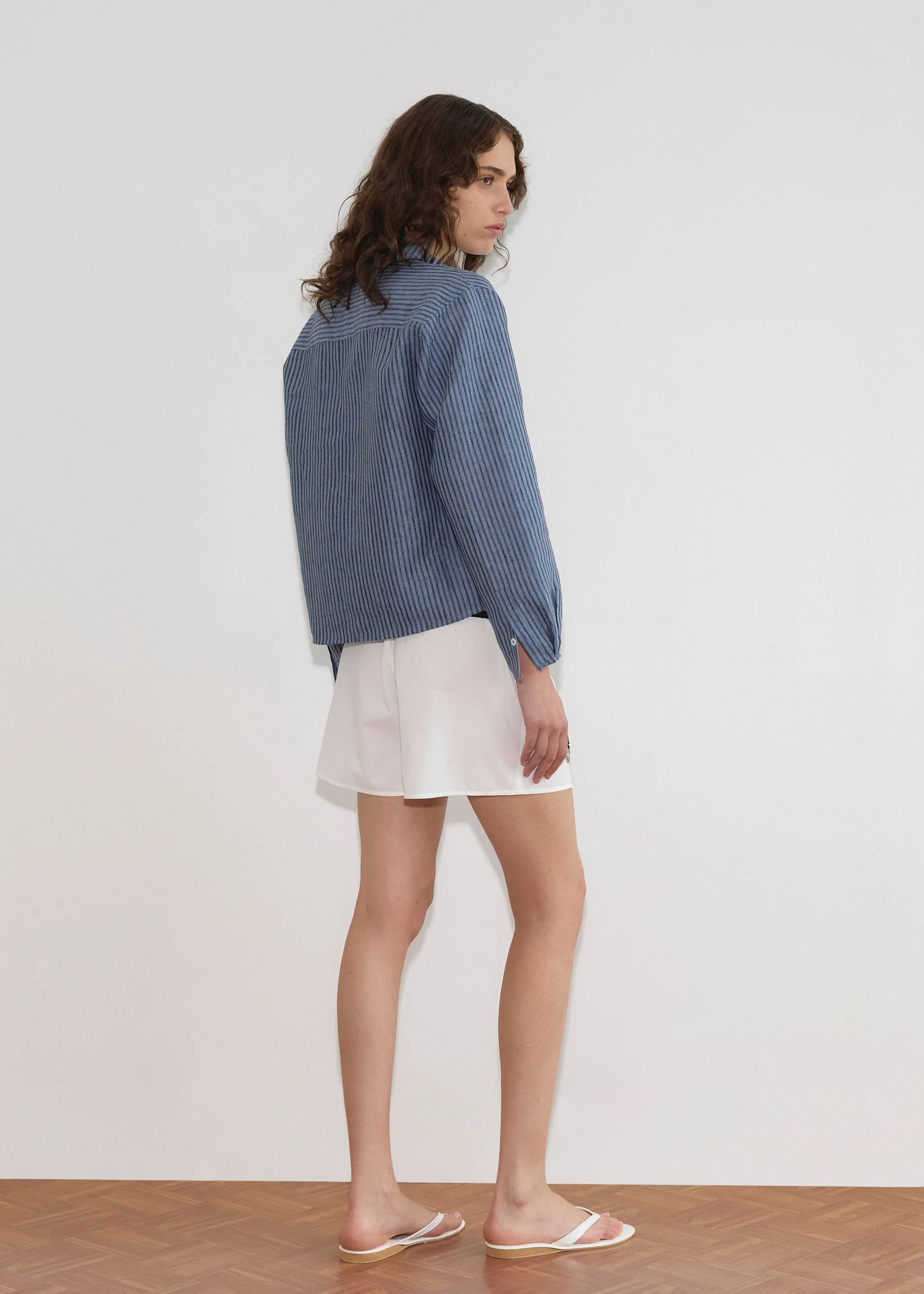 Double Placket Shirt - Azure Stripe - Image 6
