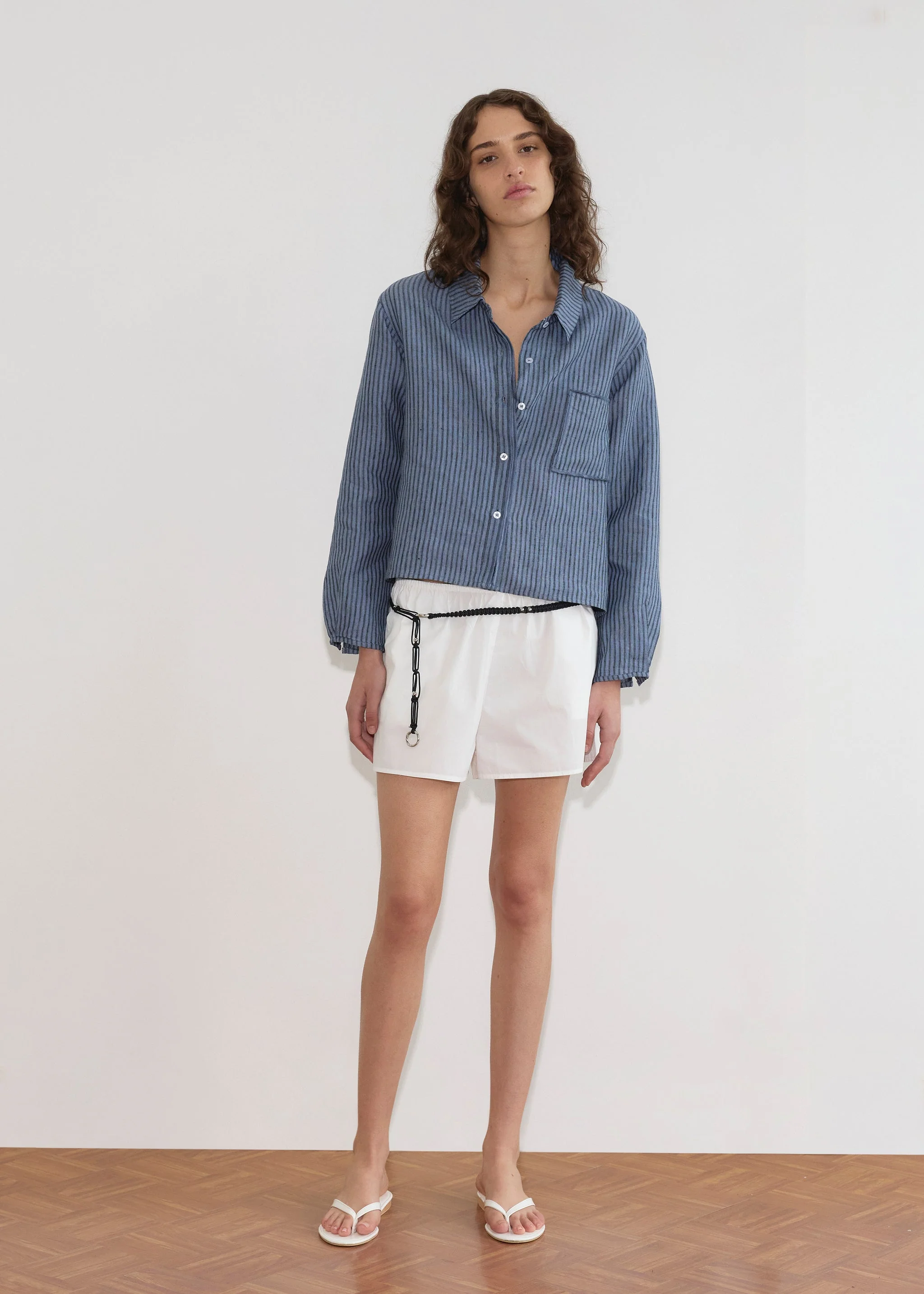 Double Placket Shirt - Azure Stripe - Image 7