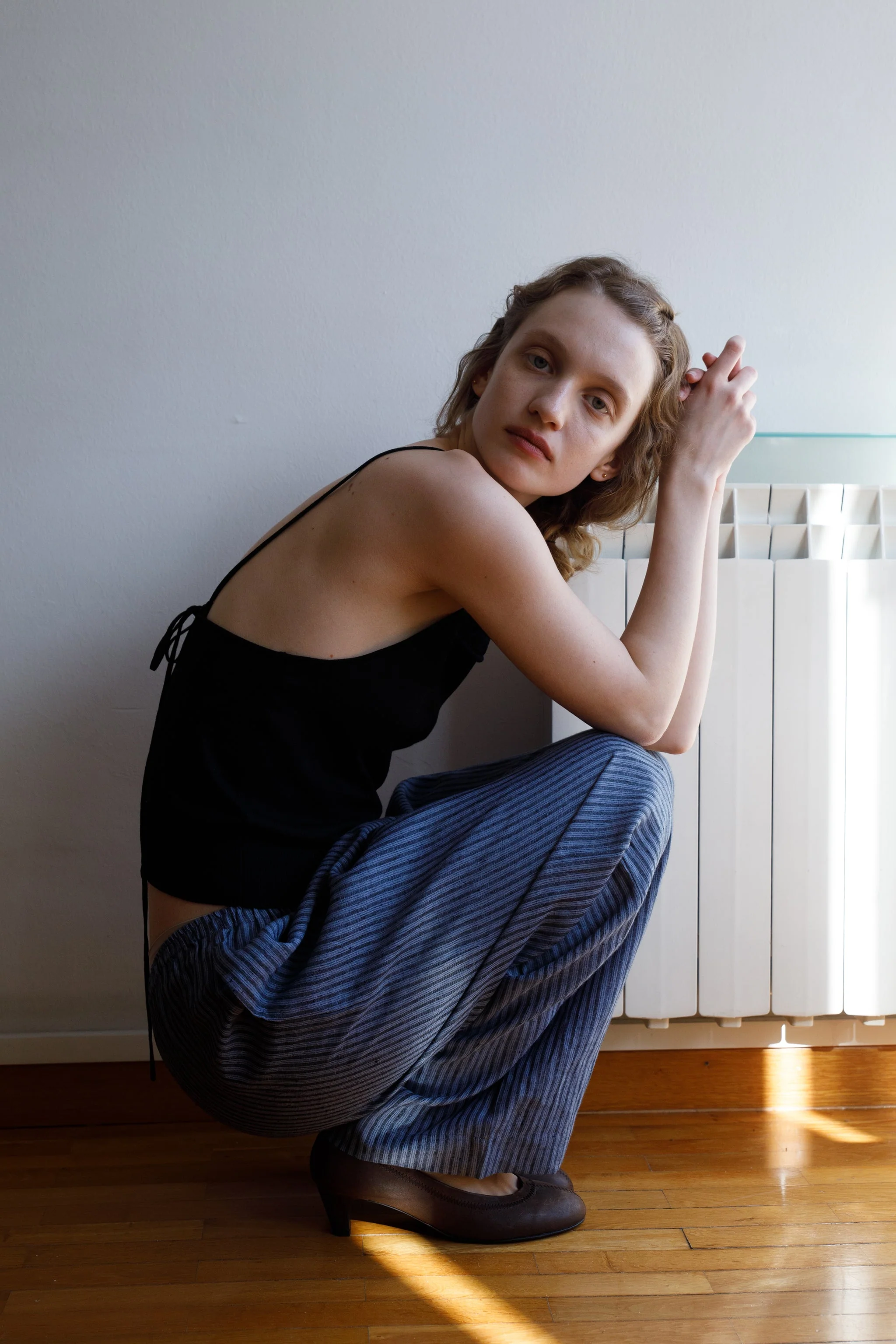 Linen Ease Trouser - Azure Stripe - Image 3