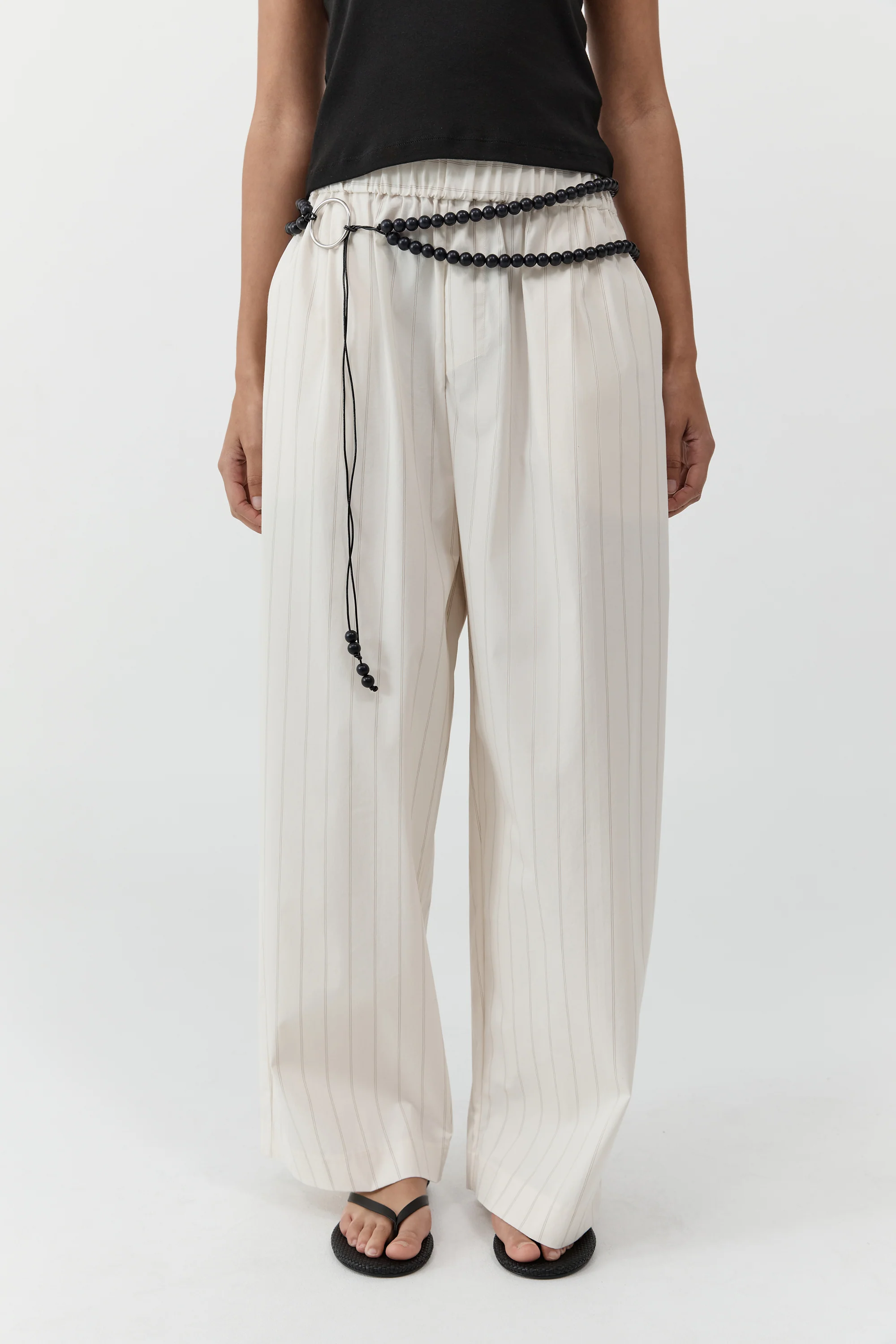 Everyday Relaxed Pants - Ecru Stripe - Image 4