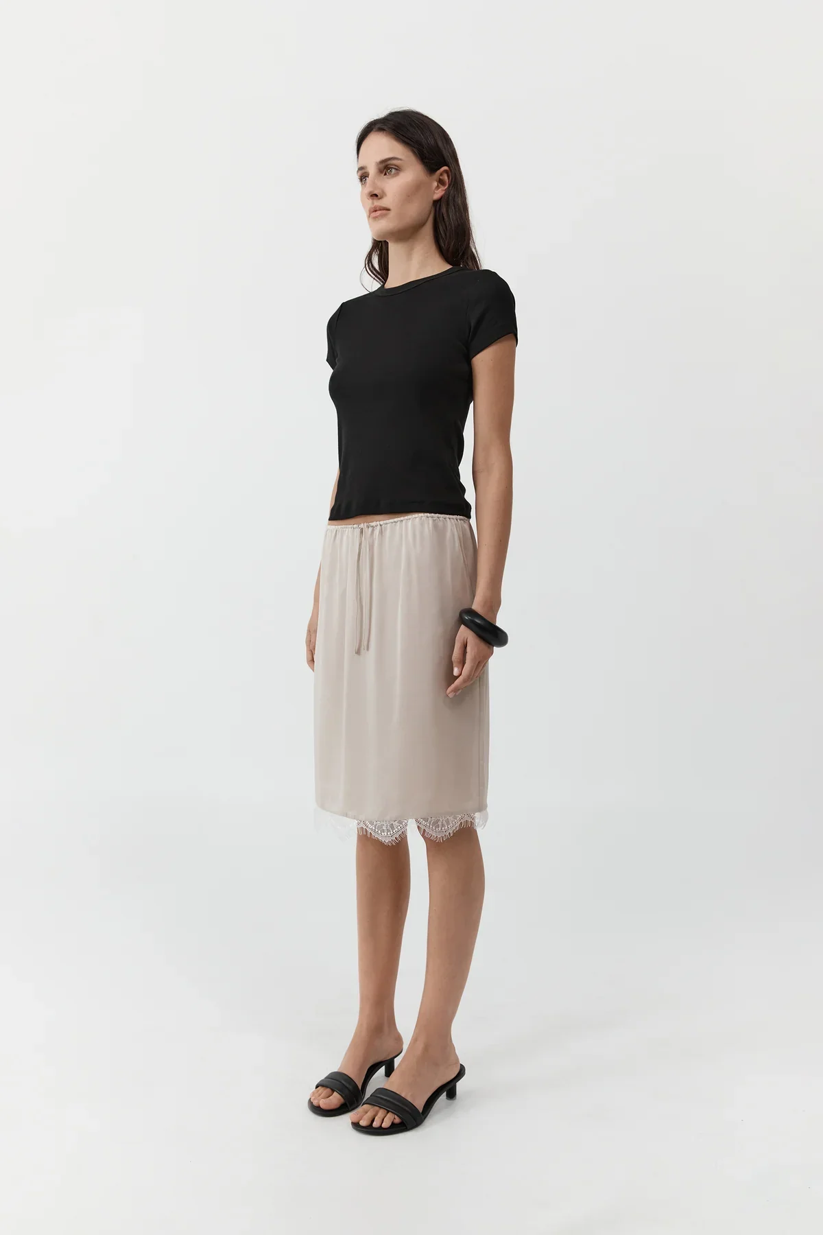 Fine Lace Skirt - Stone - Image 4