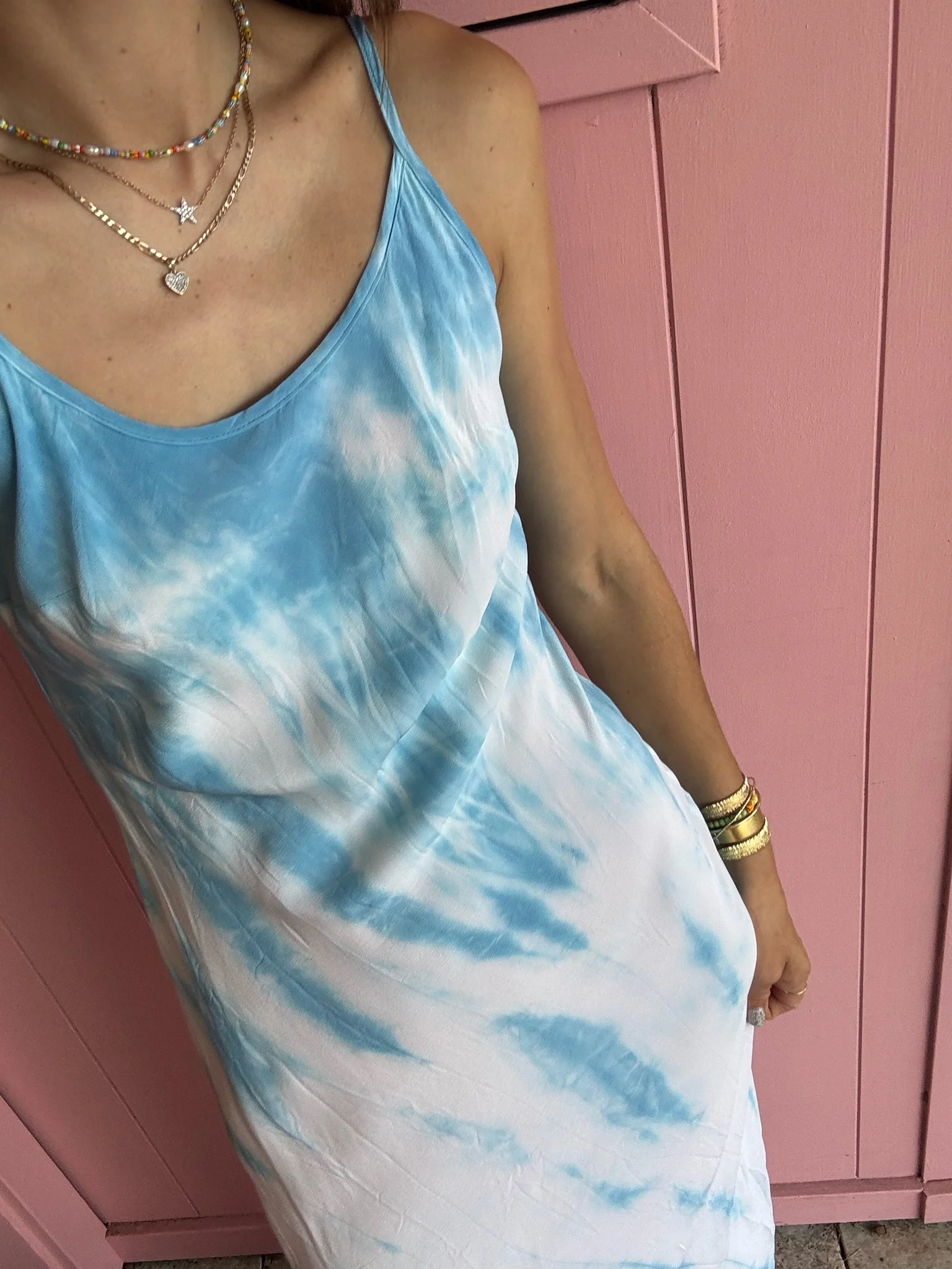 Flash Silk Slip Dress - Ice Blue - Image 3