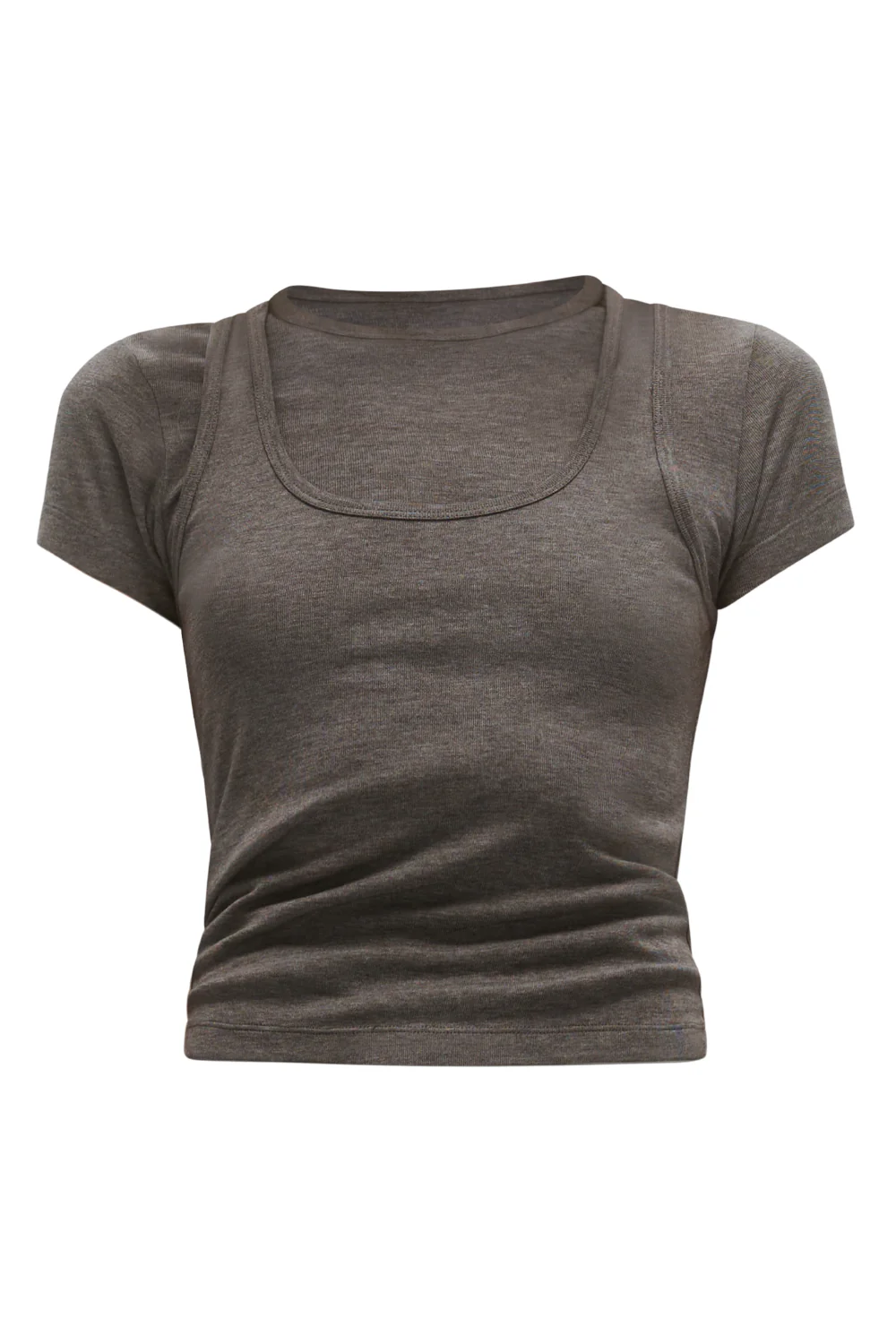 Heath Double Layered Top - Charcoal