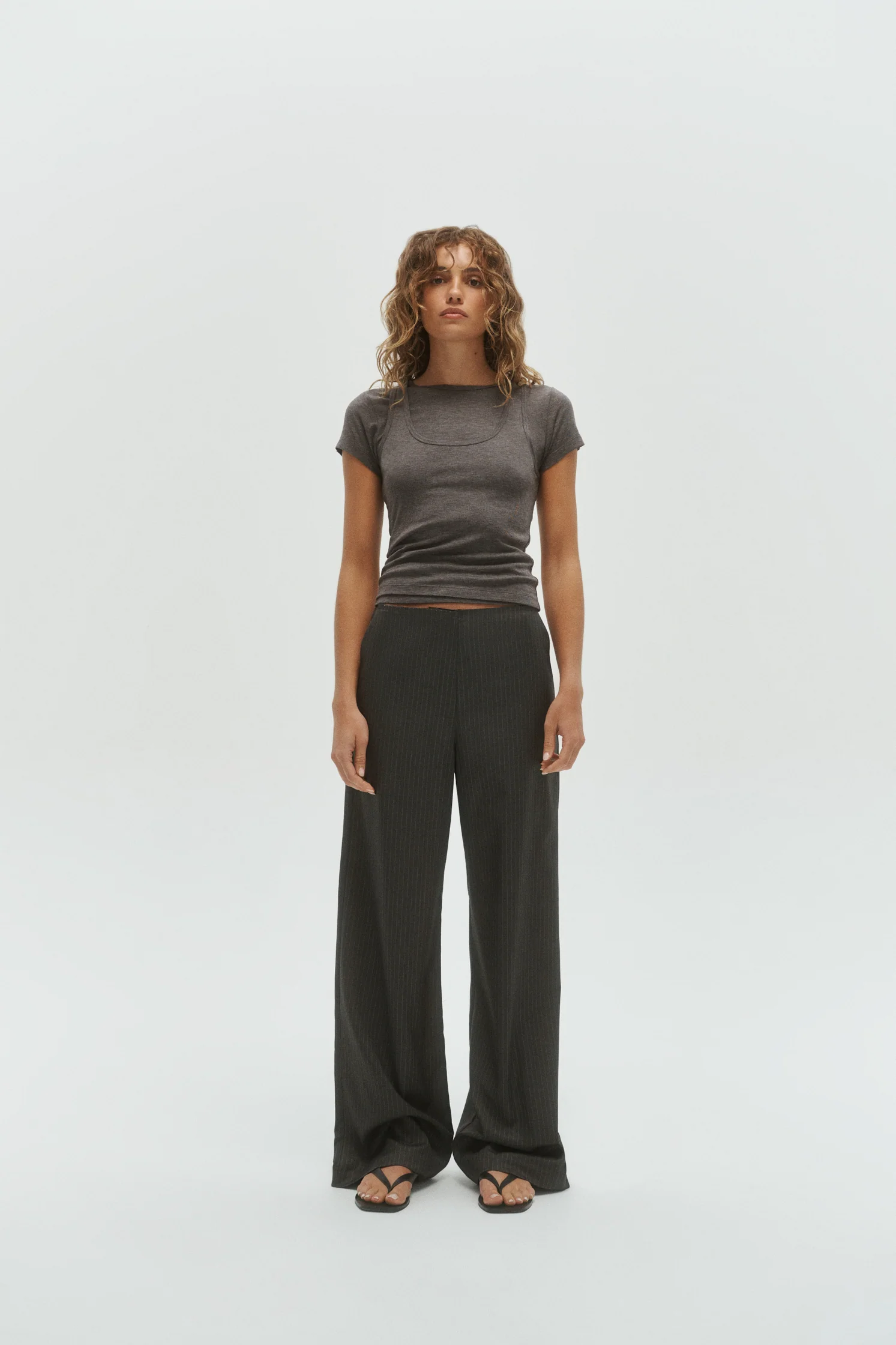 Heath Double Layered Top - Charcoal - Image 4