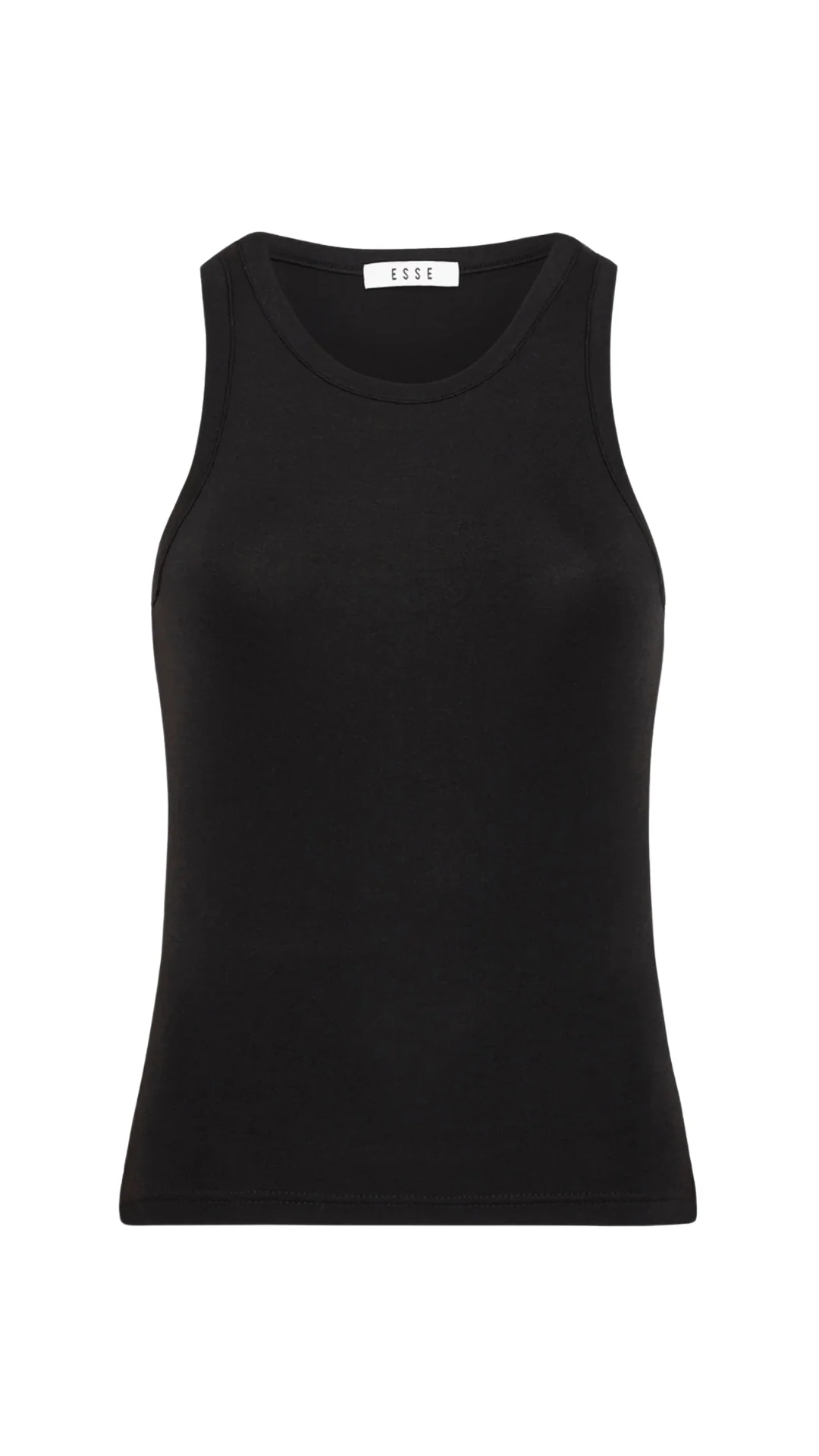 High Neck Tank Top - Black