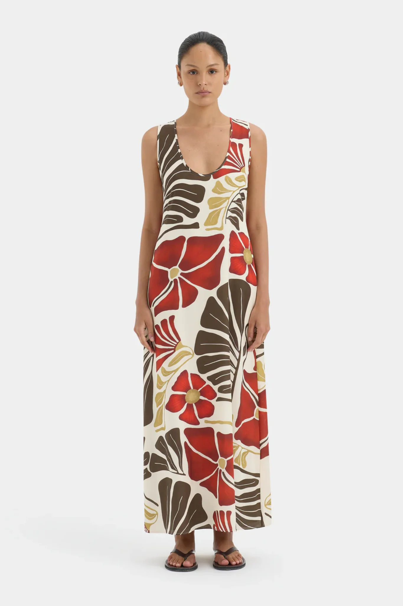 Julietta Scoop Neck Maxi Dress - Fiorello Rosso - Image 2