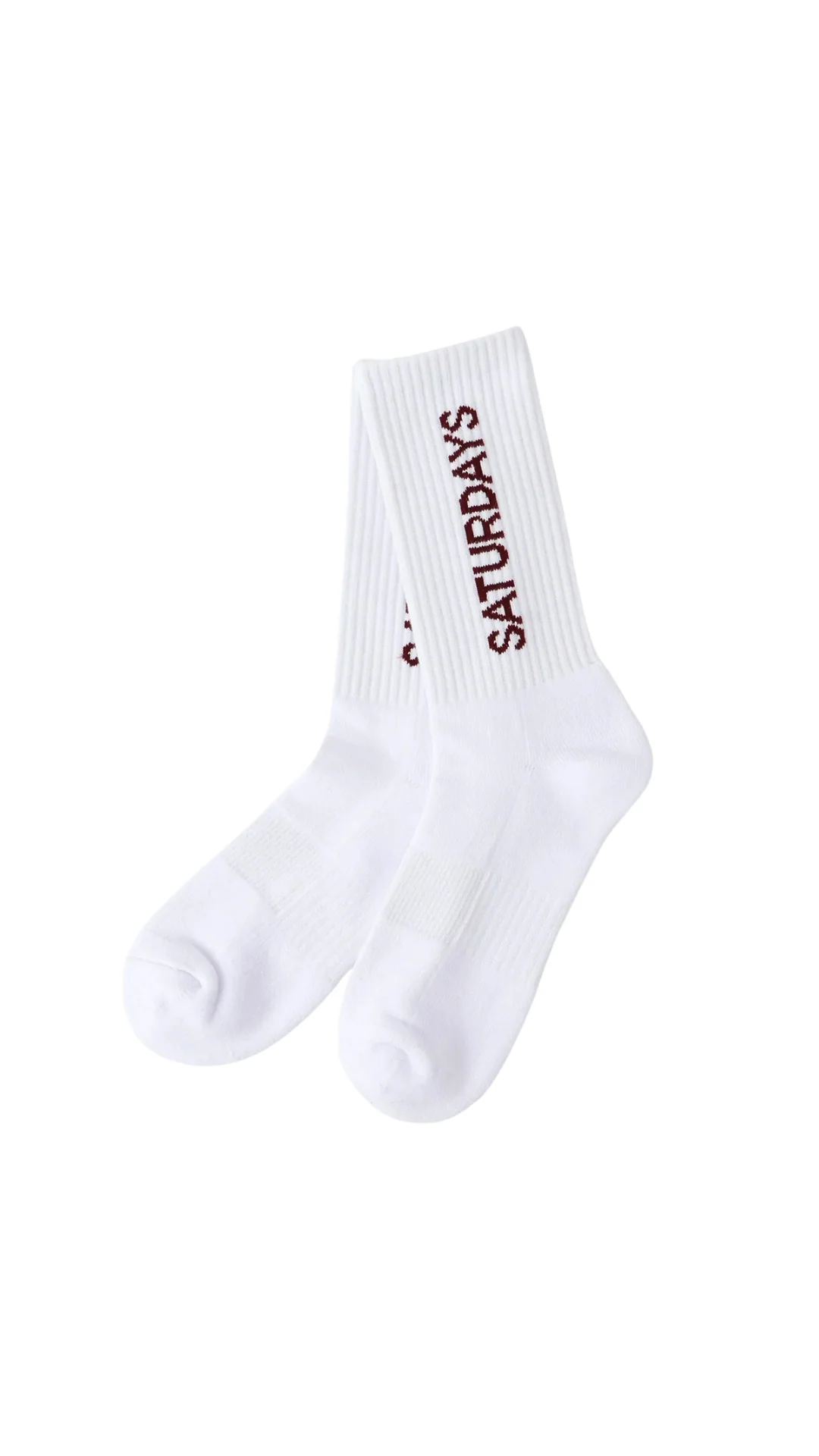 Logo Sock - White Burgundy