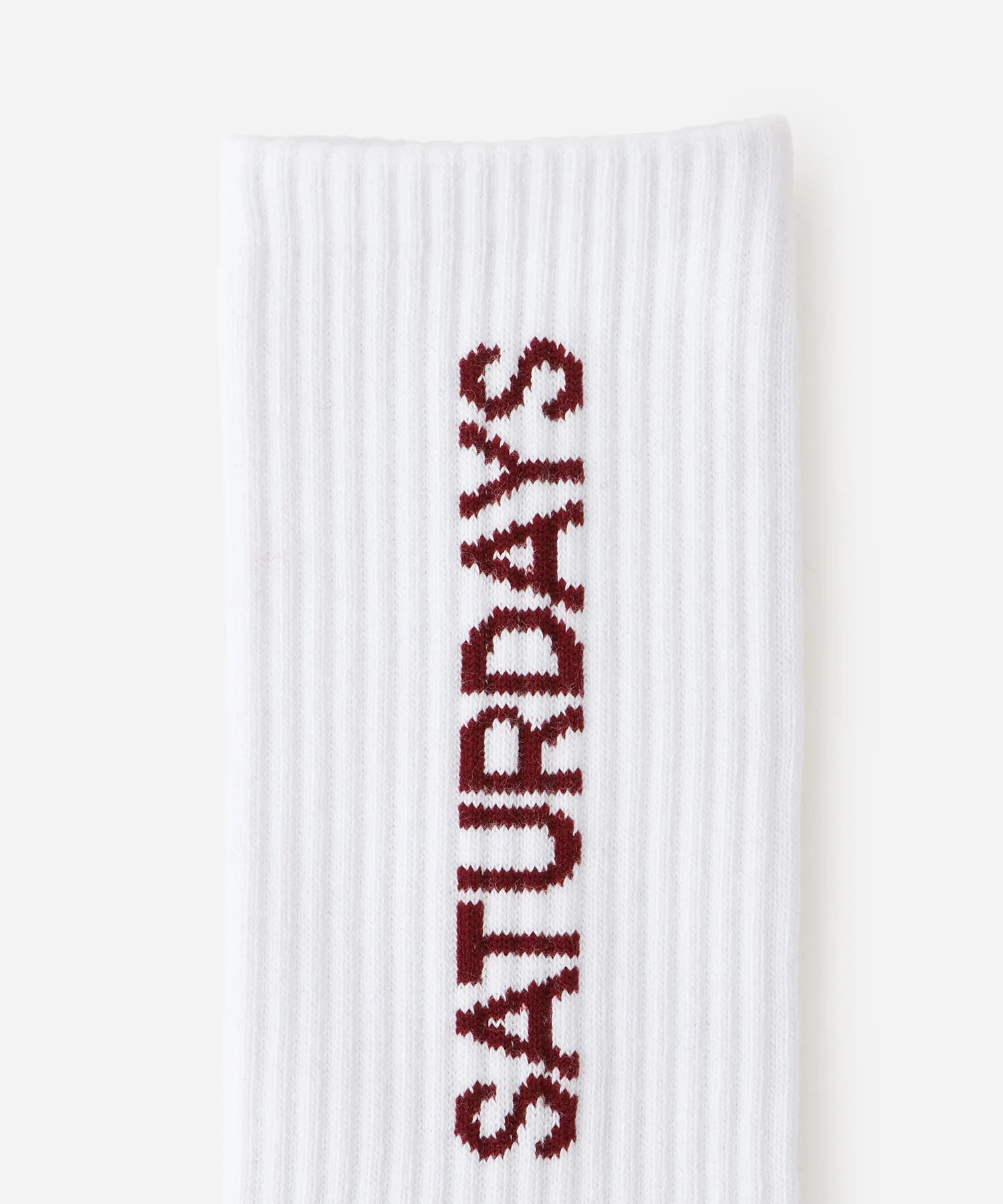Logo Sock - White Burgundy - Image 2