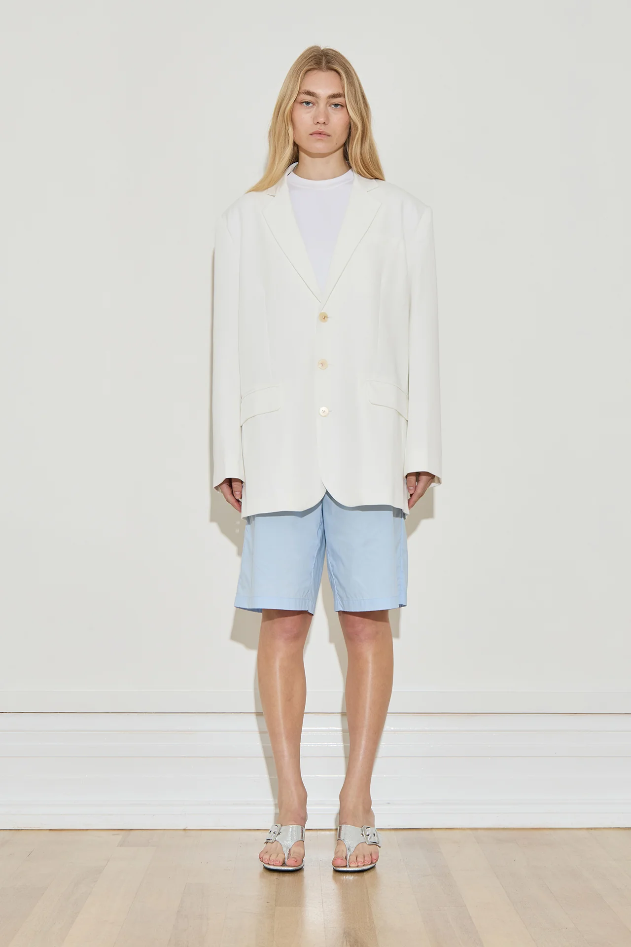 Longline Cotton Short - Powder Blue - Image 2