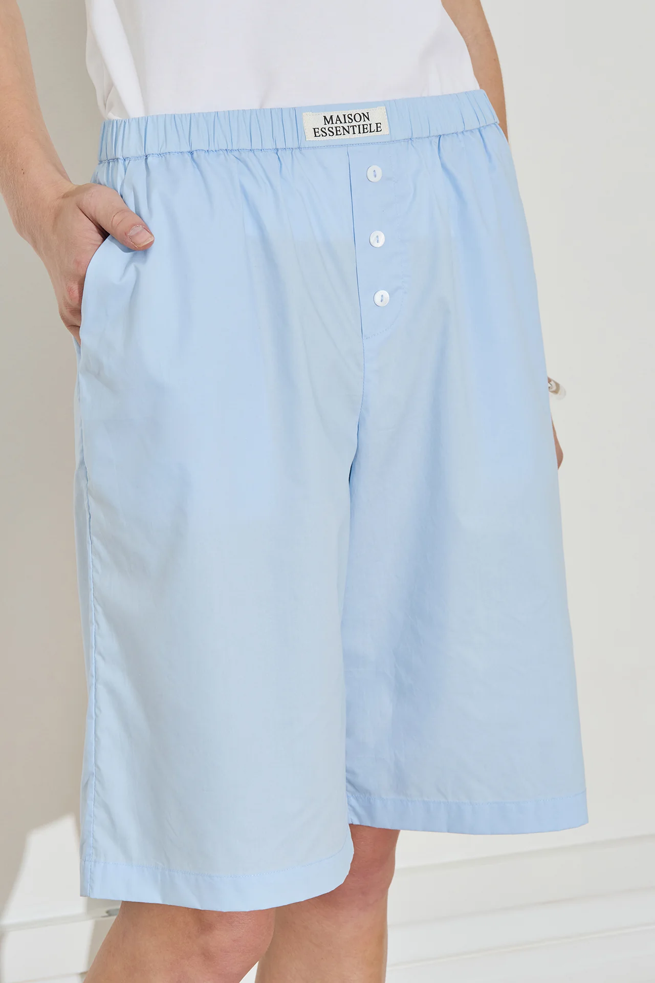Longline Cotton Short - Powder Blue - Image 3