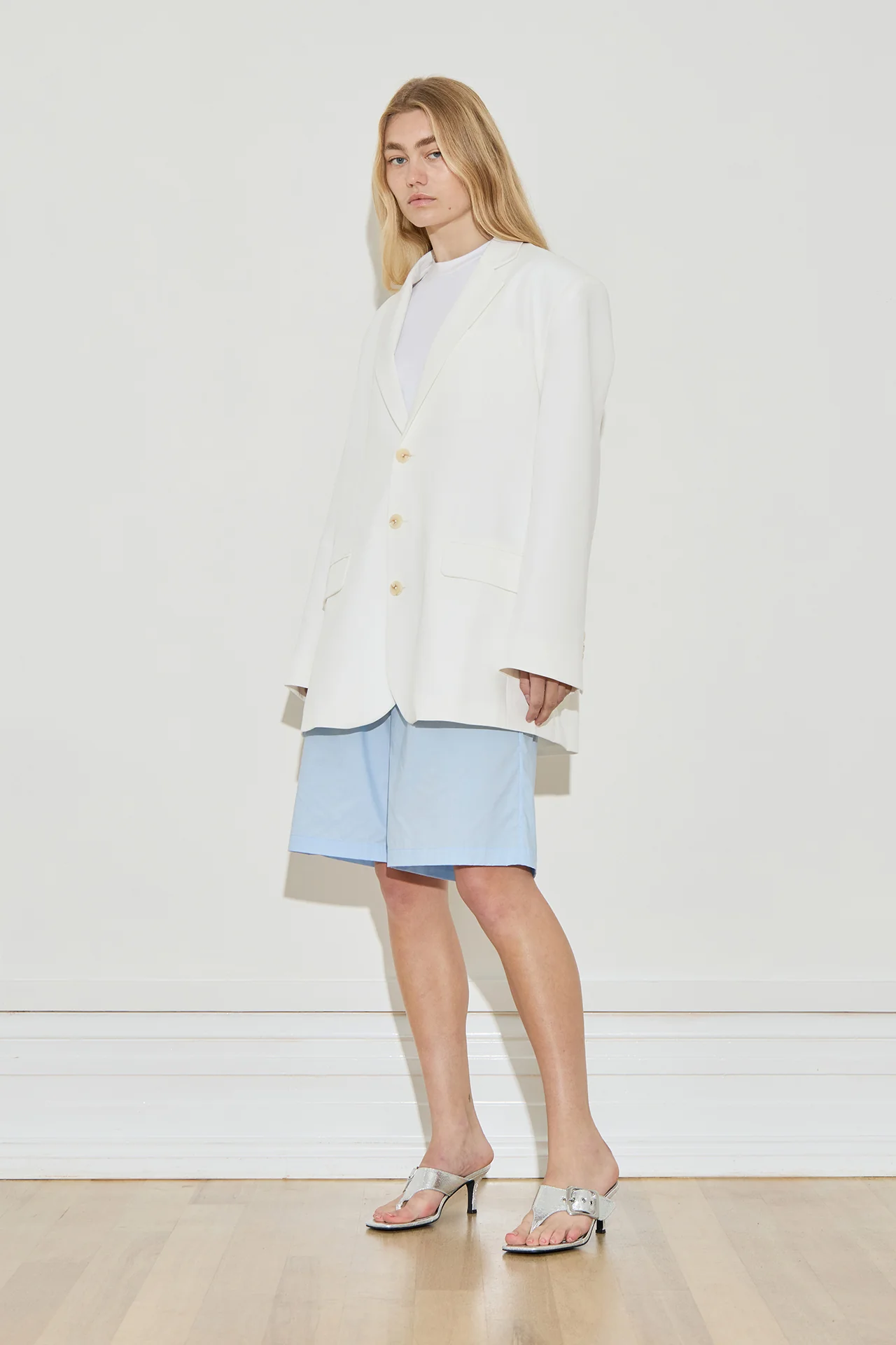 Longline Cotton Short - Powder Blue - Image 4