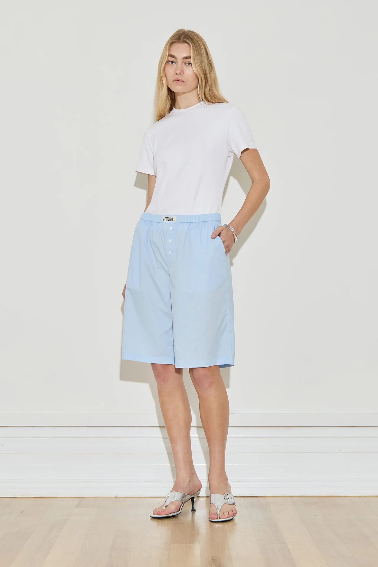Longline Cotton Short - Powder Blue - Image 5