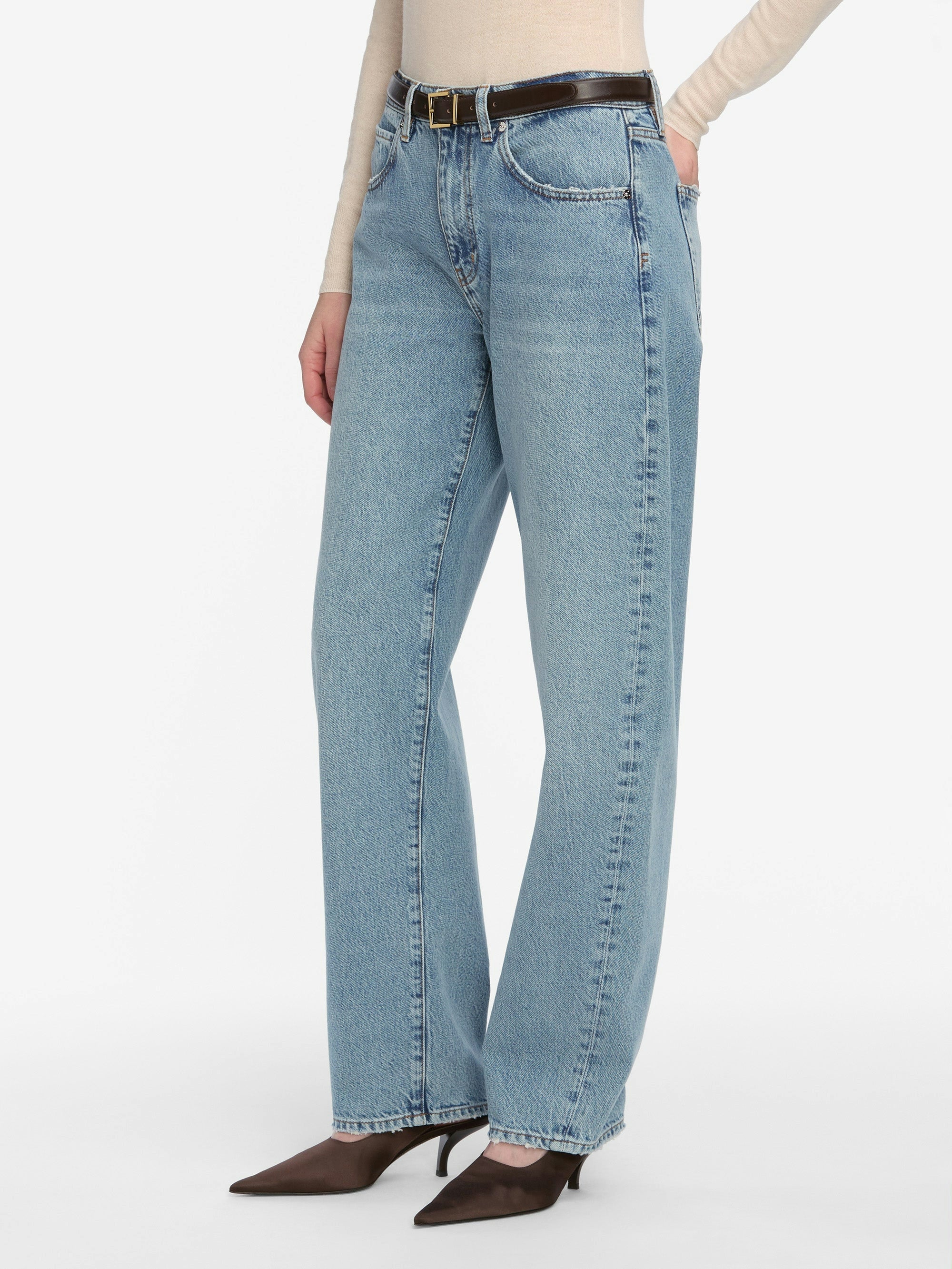 Low Slung Barrel Jeans - Dollhouse - Image 6