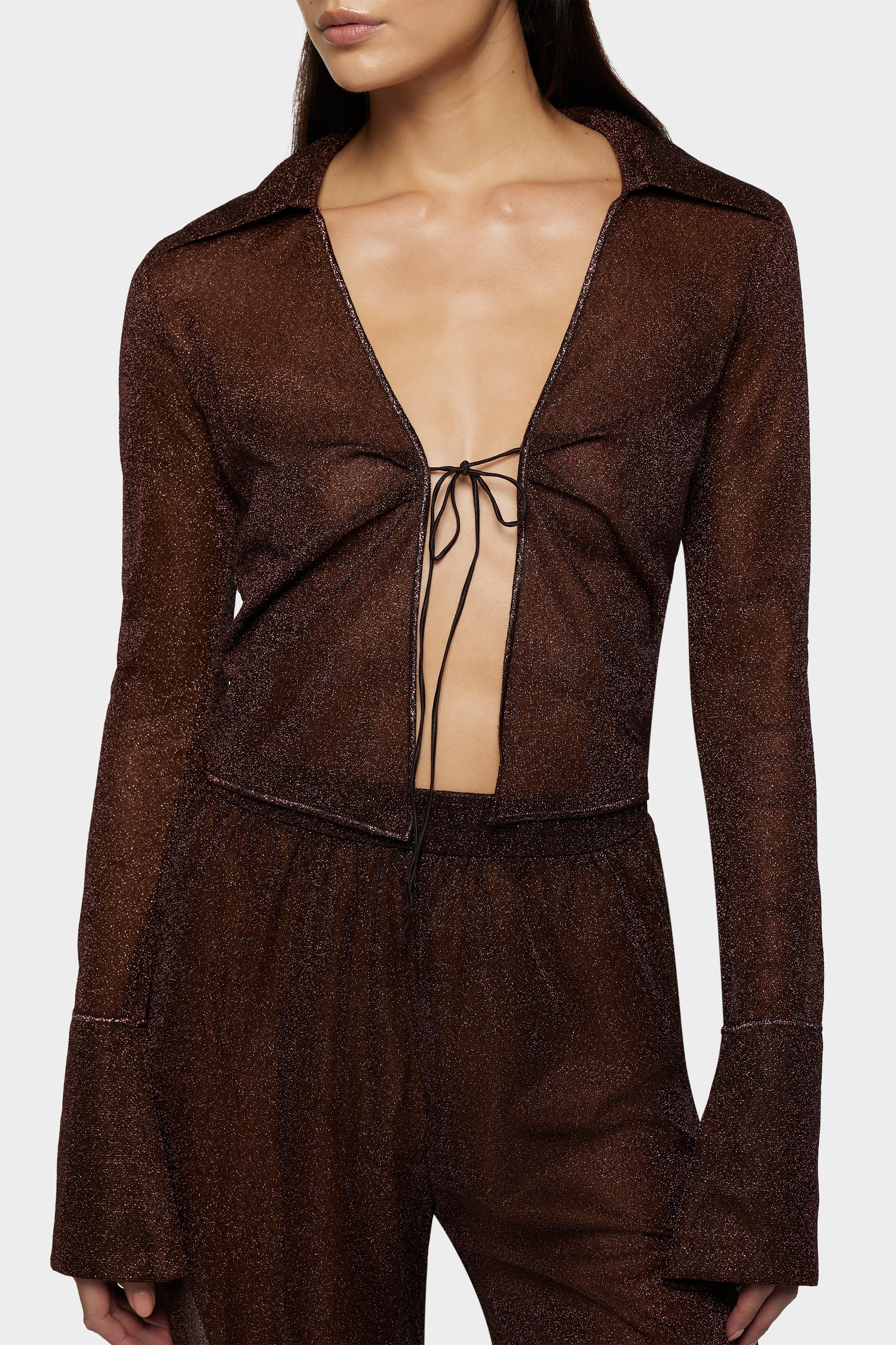 Lumiere Slim Shirt - Chocolate - Image 3