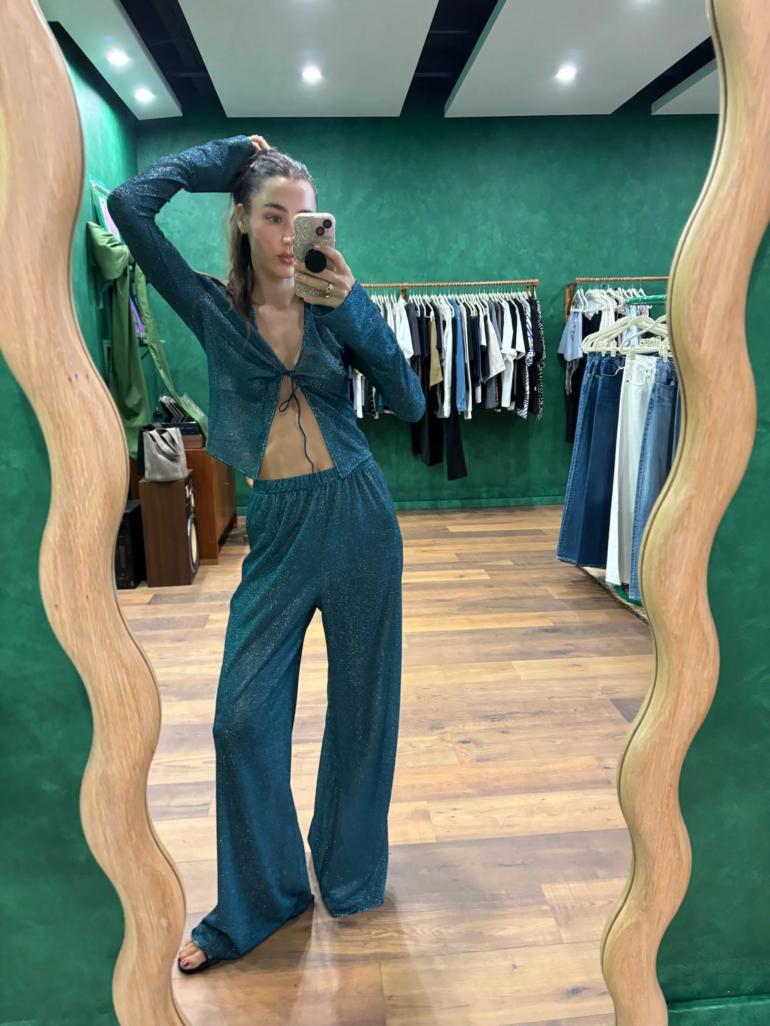 Lumiere Slim Shirt - Peacock - Image 4