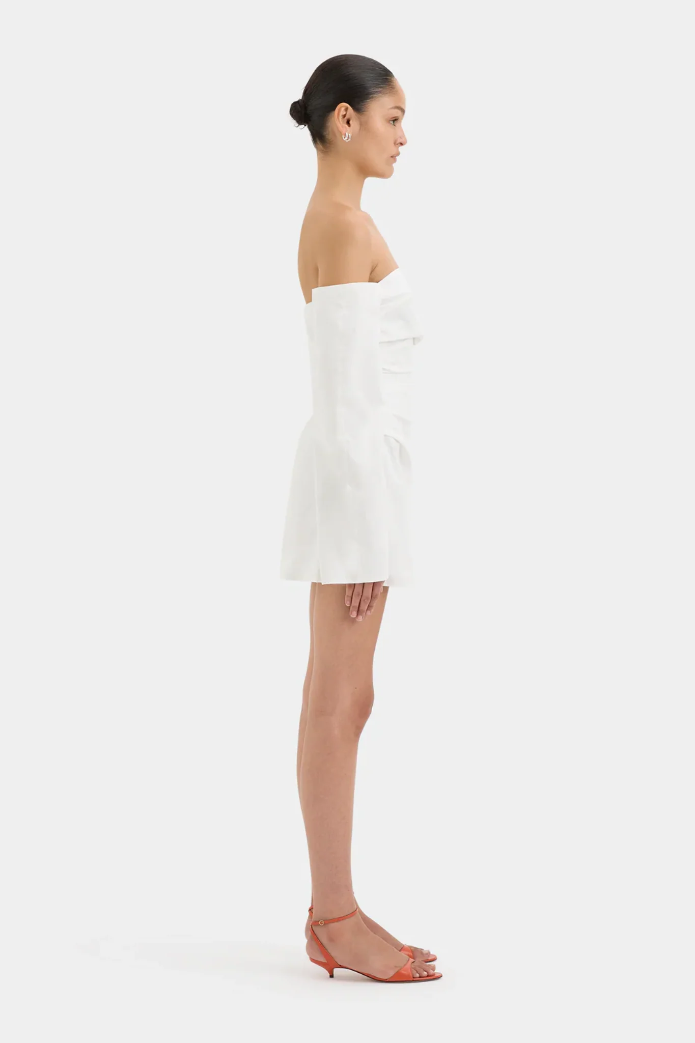 Martina Sleeved Mini Dress - Ivory - Image 7