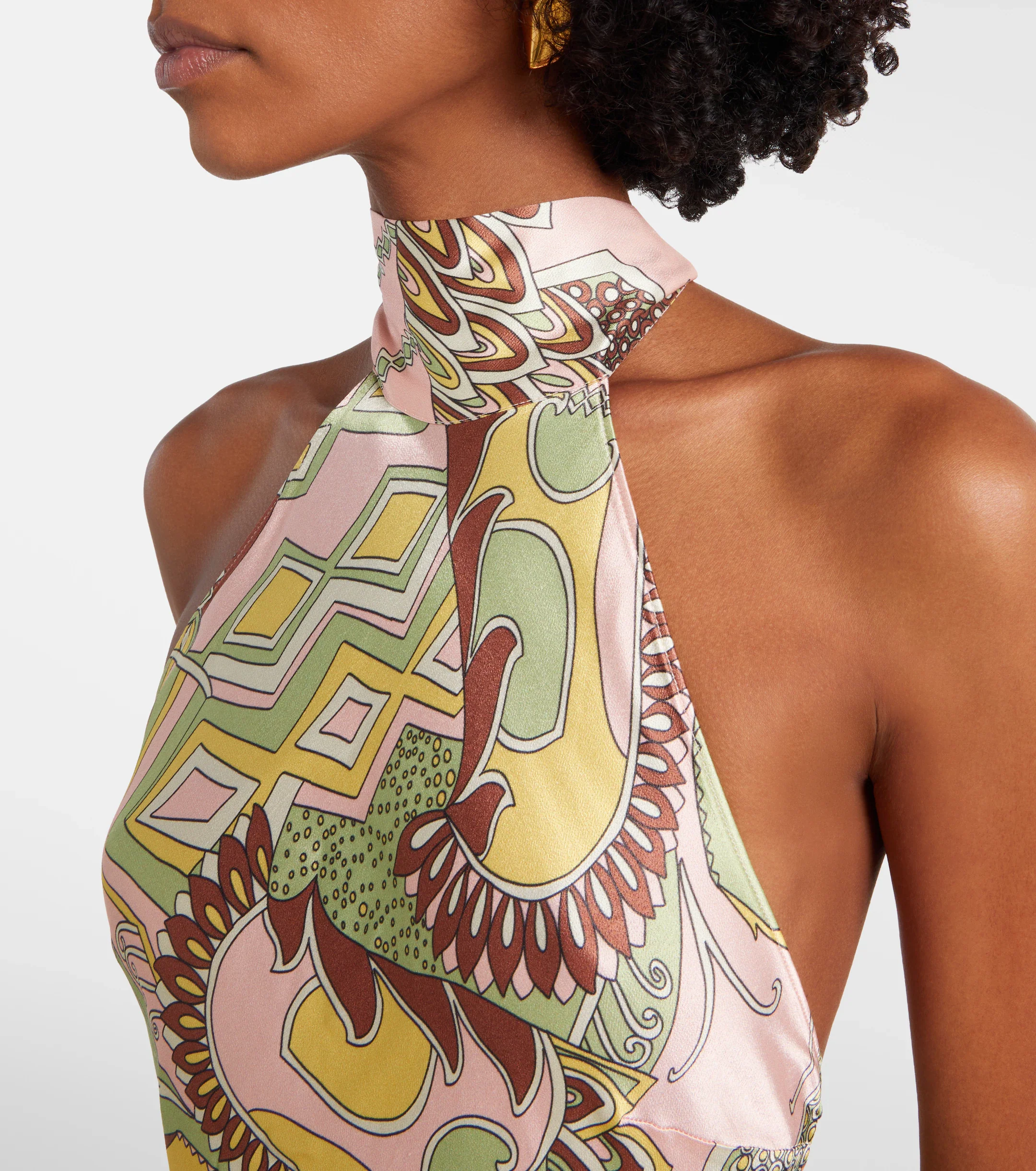 Maura Bianca Abstract Dress - Green - Image 4