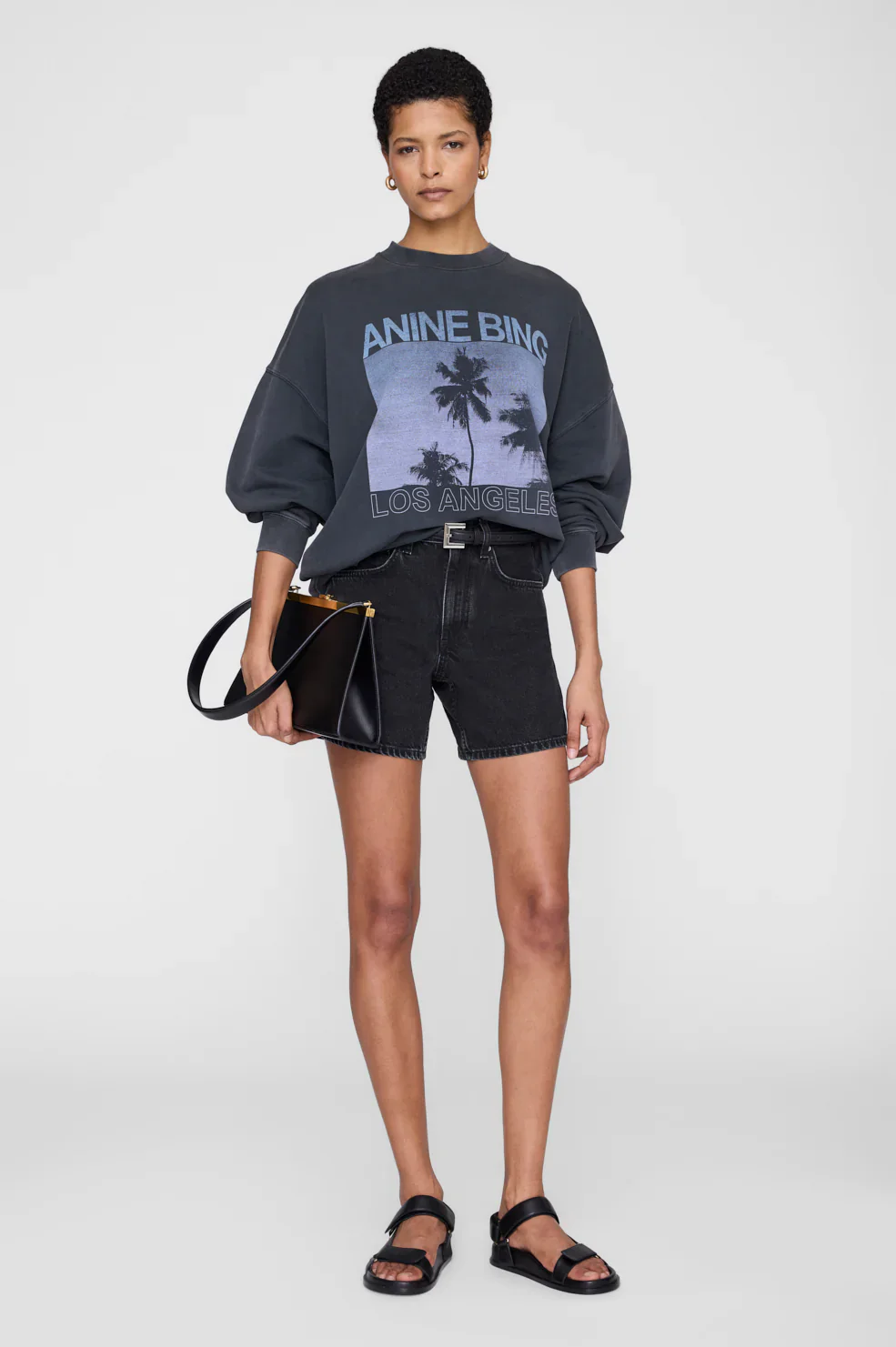 Miles Sweatshirt Palms - Washed Grey - Image 2