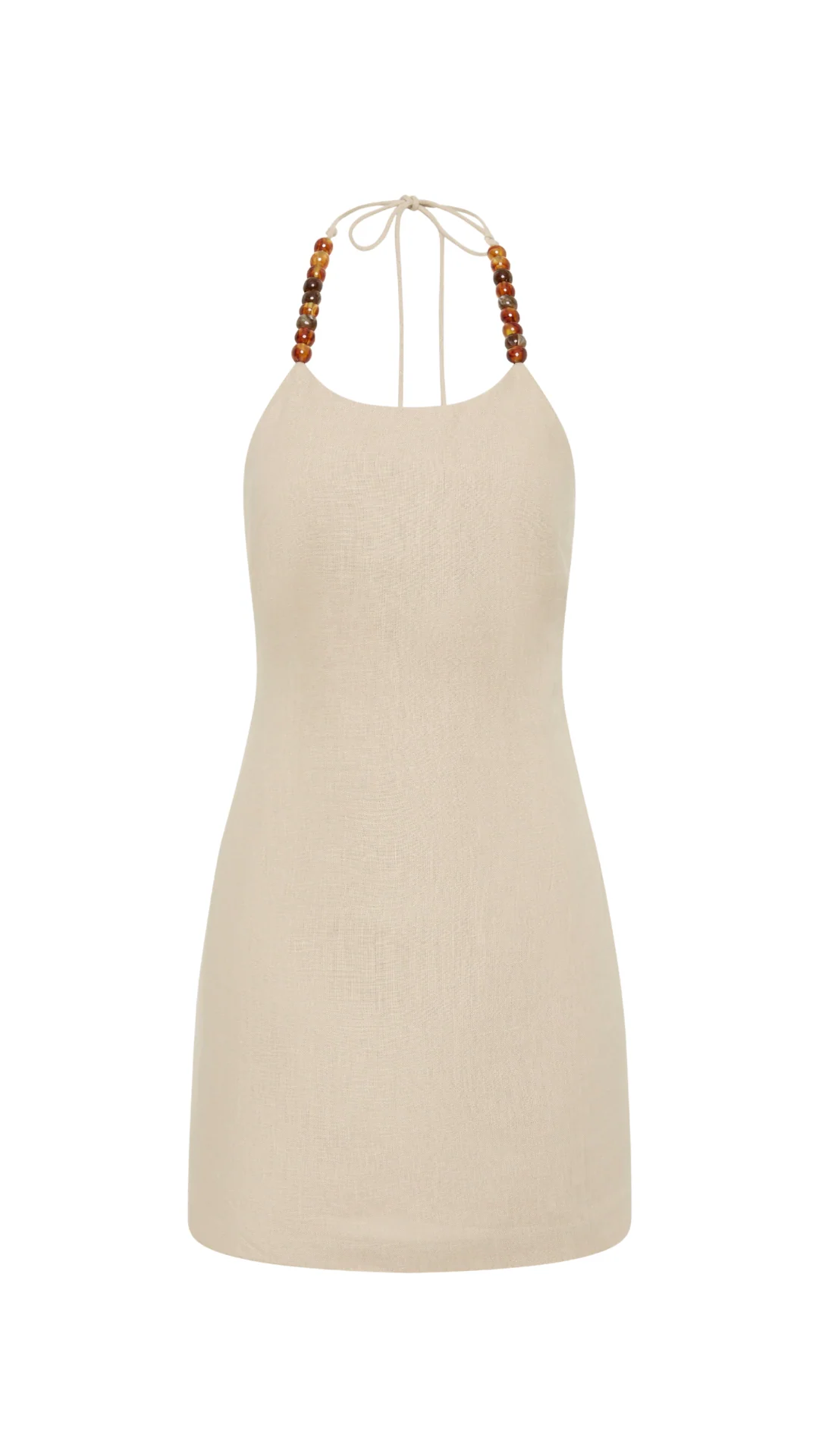 Moretti Halter Mini Dress - Natural