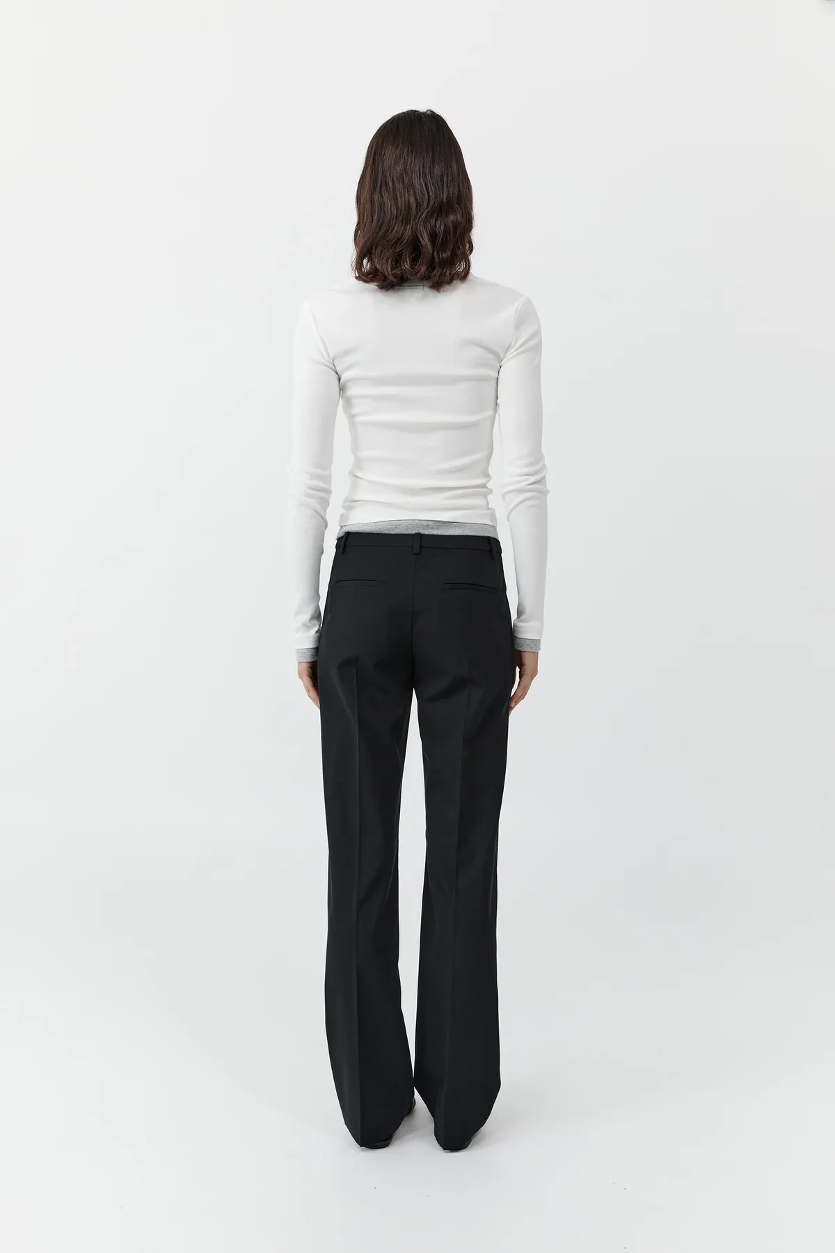 Organic Cotton Layered Long Sleeve Top - White - Image 5