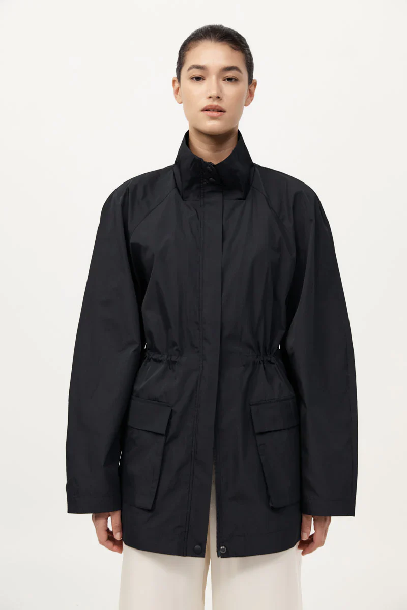 Paper Taffeta Parka - Black - Image 3