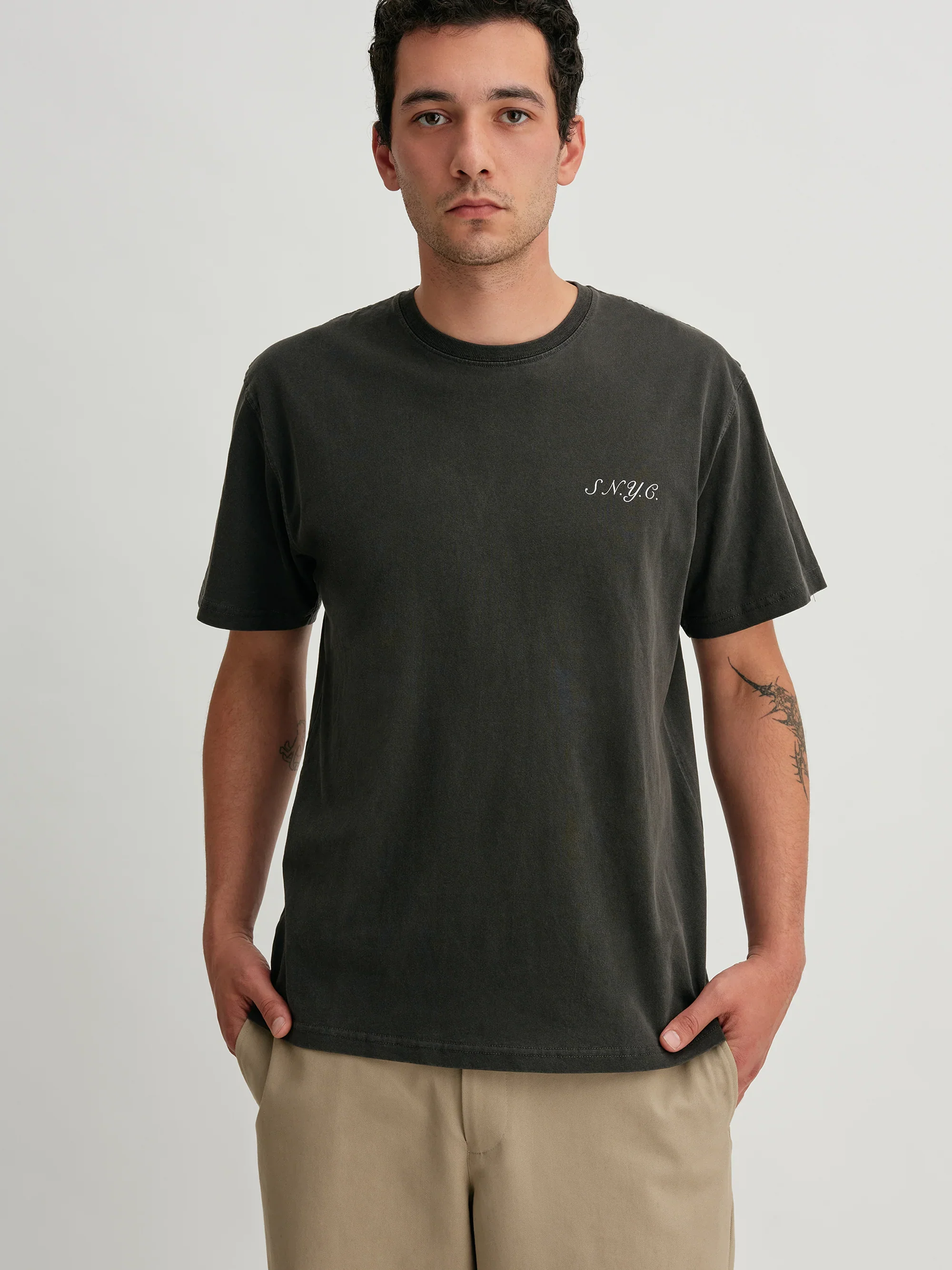 Pigment Dyed Short Sleeve Tee - Black - Image 3