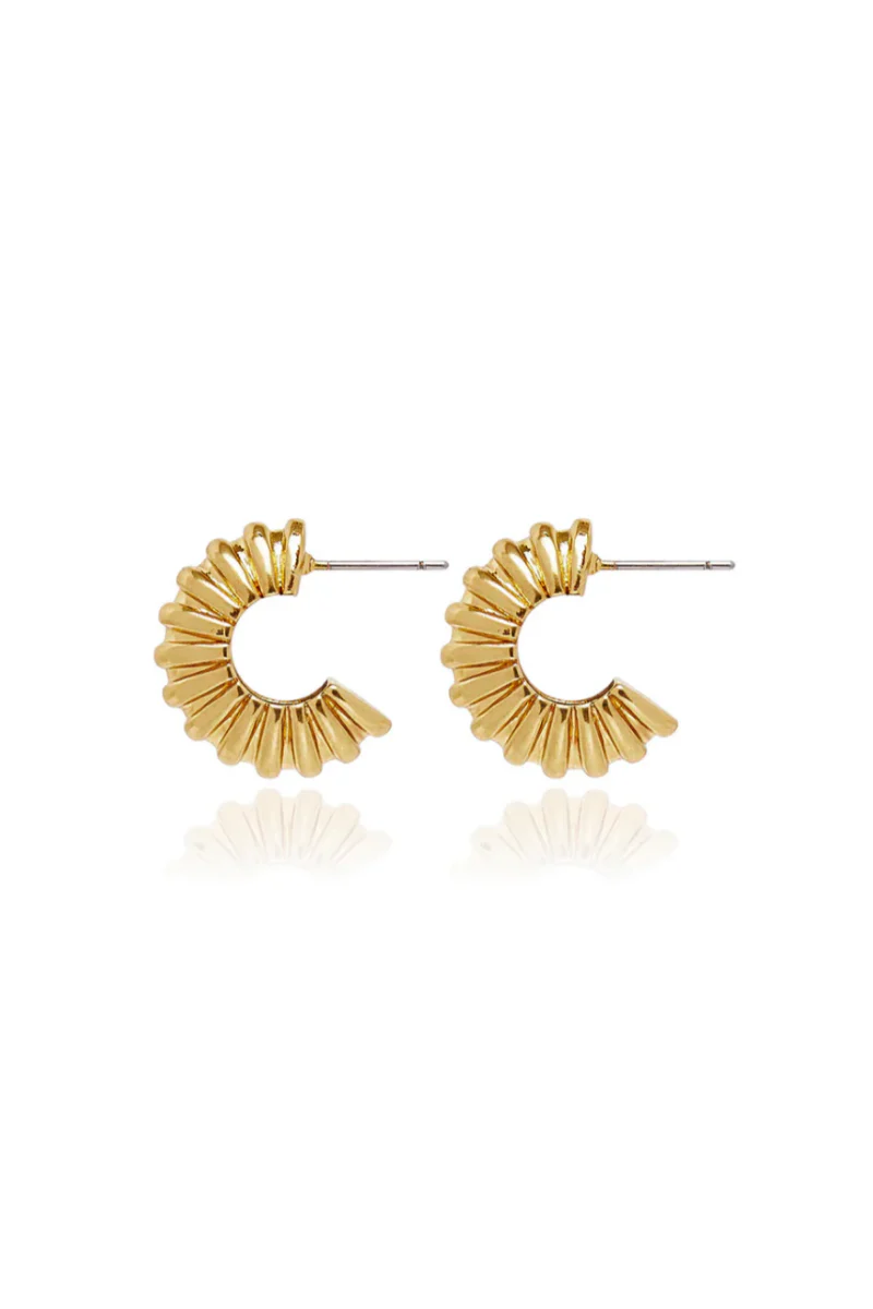 Ribbed Small Drop Earring