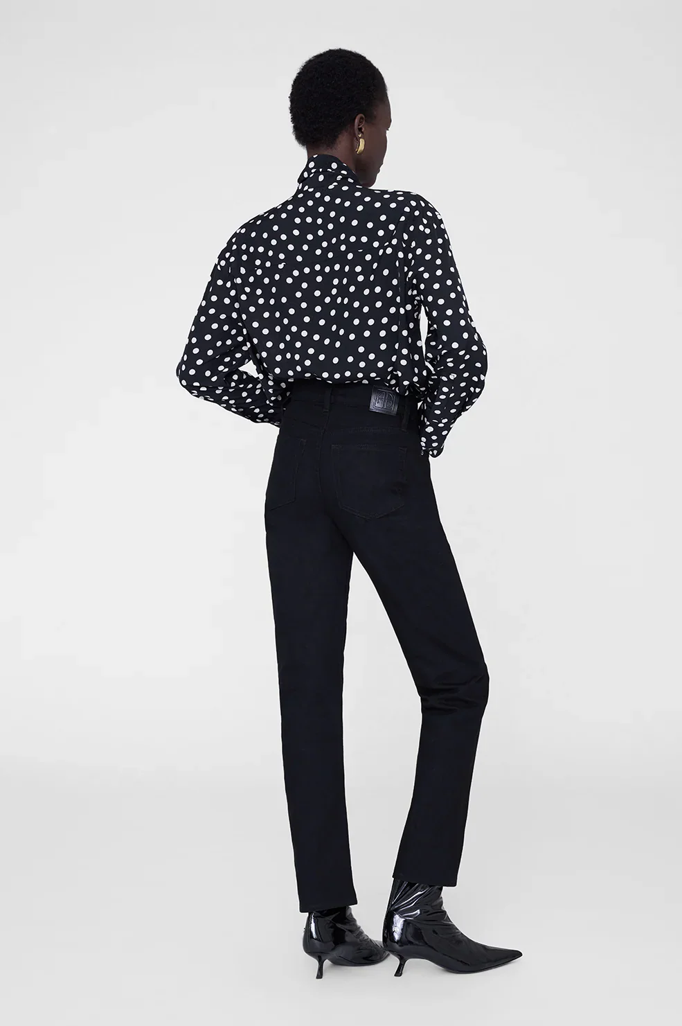 Ruby Shirt - Black/White Double Dot Jacquard - Image 4