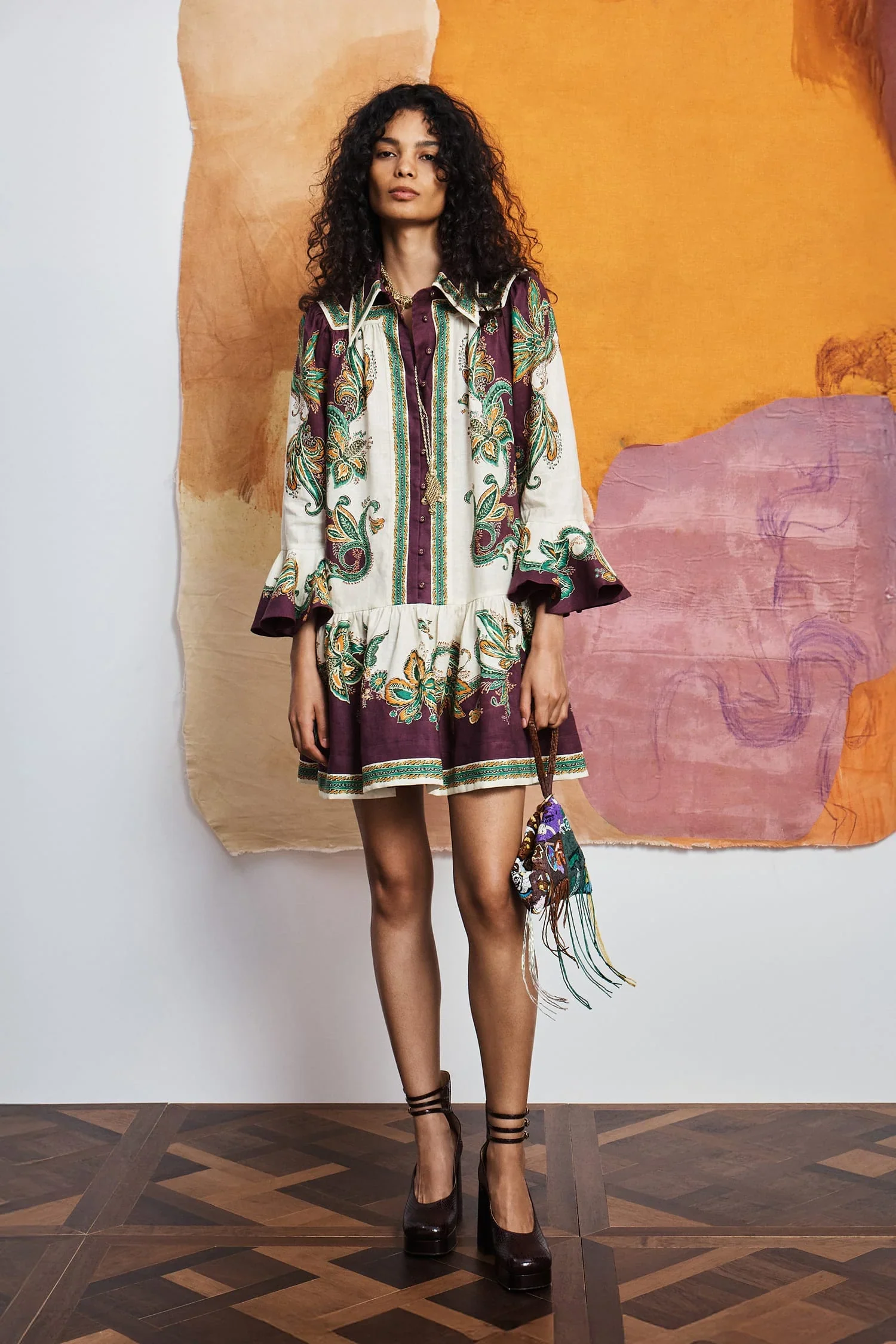 Ruthie Mini Dress – Printed Linen - Image 2