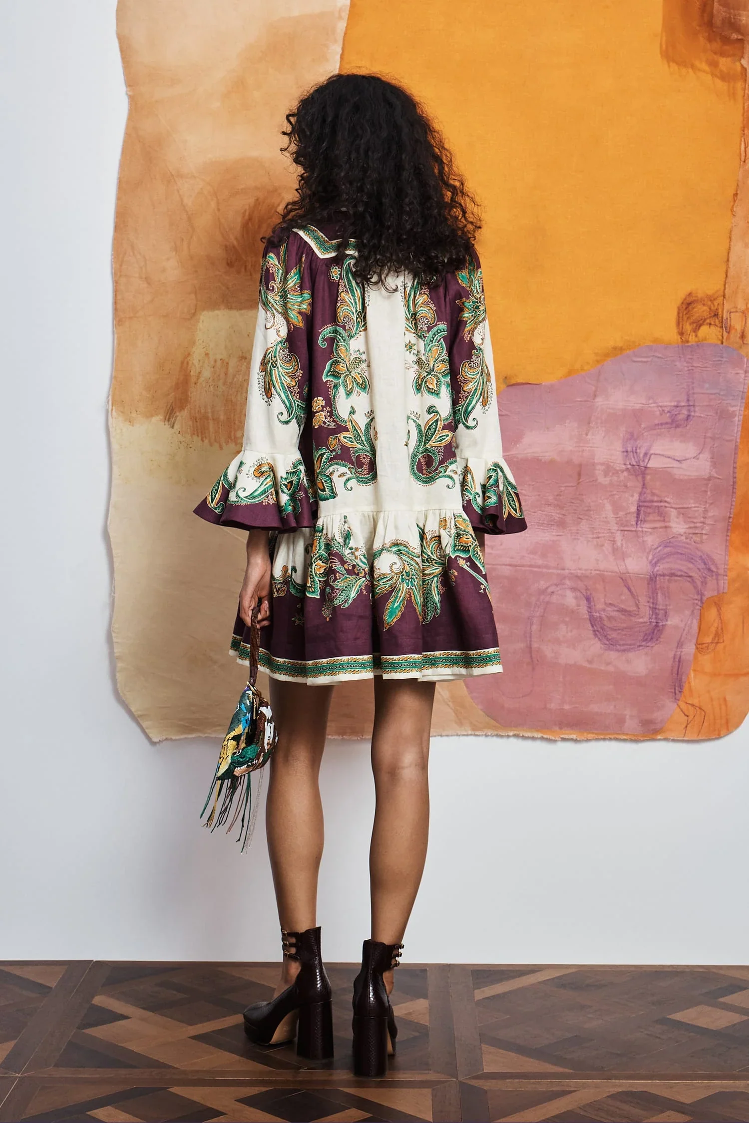 Ruthie Mini Dress – Printed Linen - Image 3