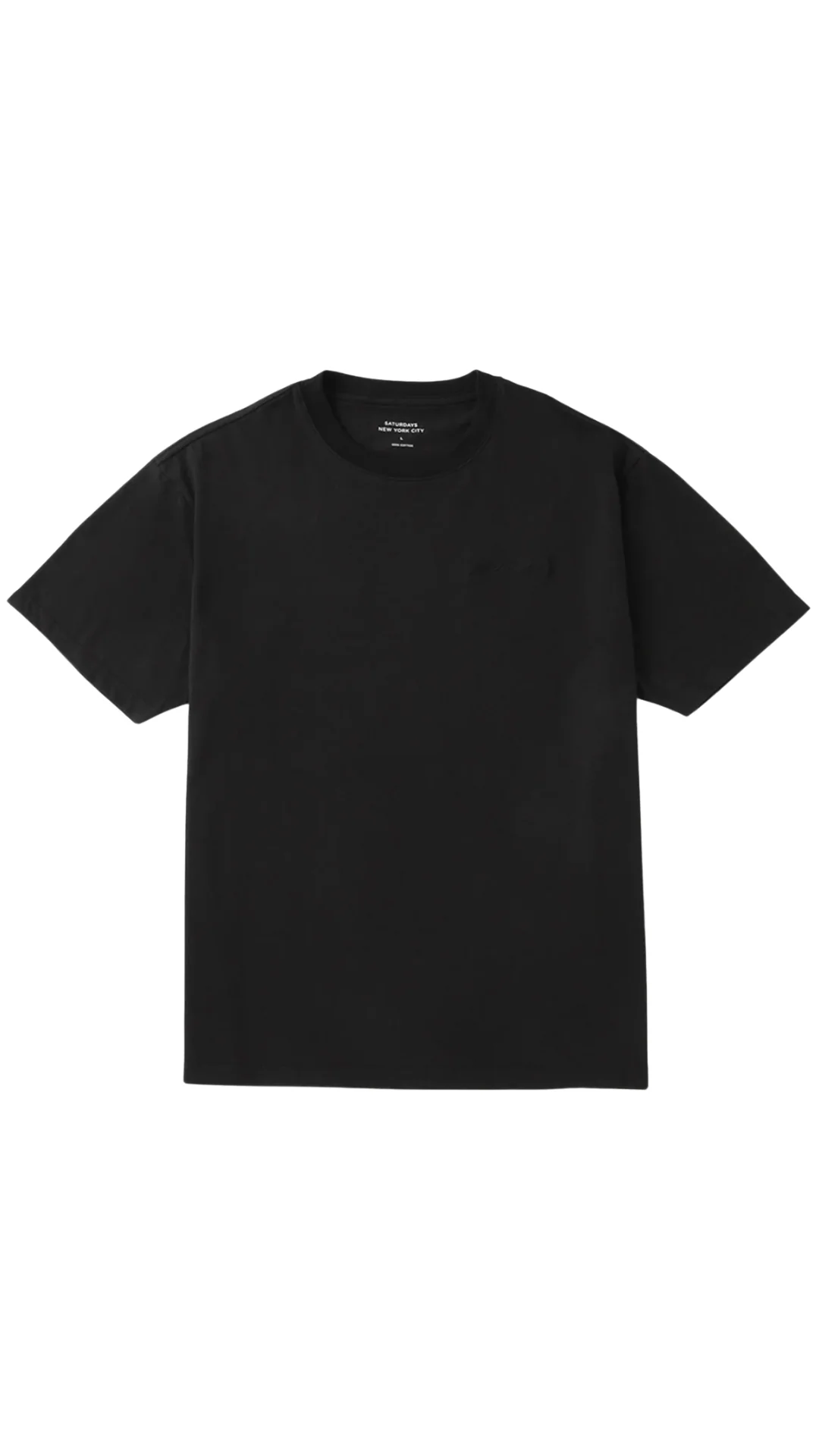 Script Embroidered Short Sleeve Tee - Black