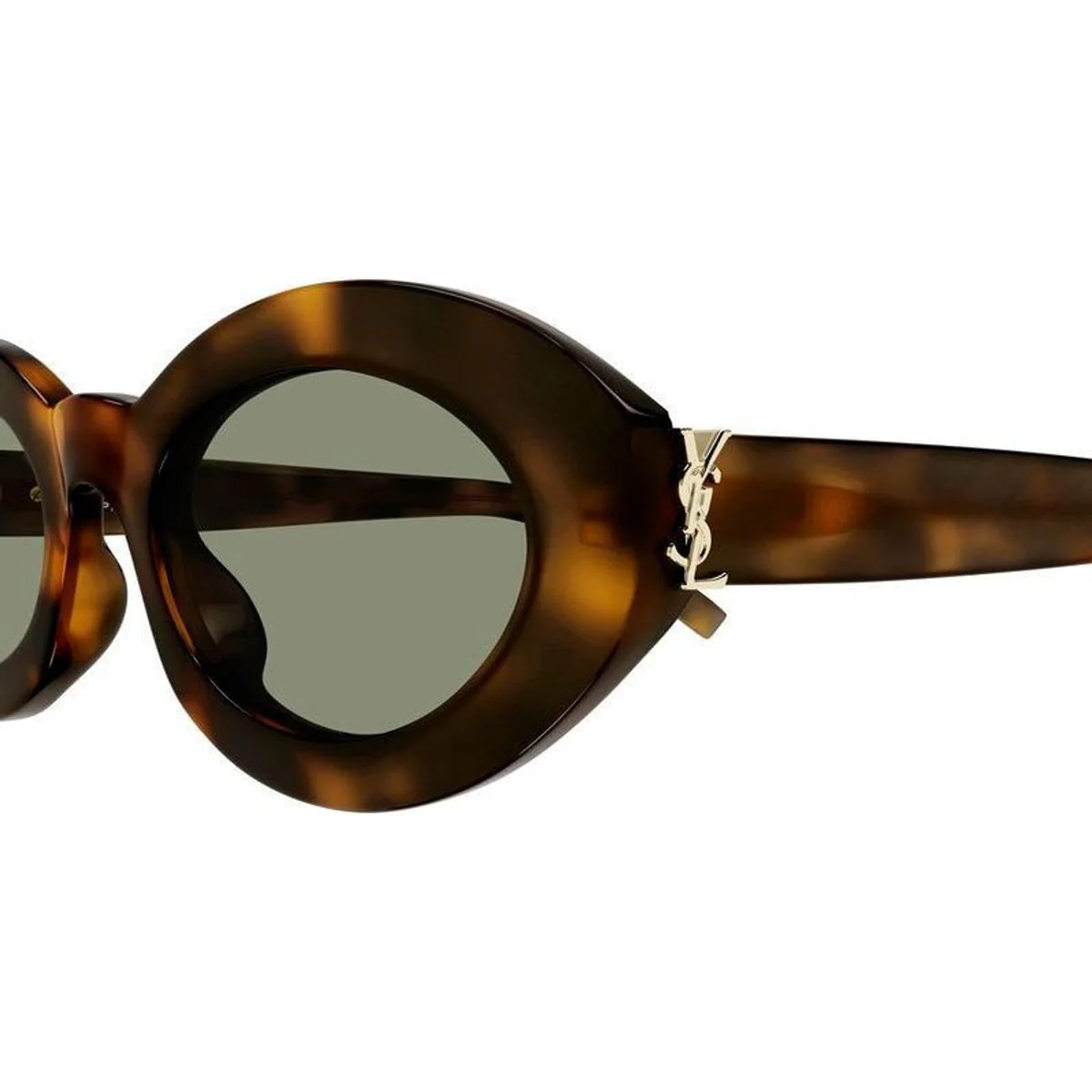 SLM136002 Oval Frame Sunglasses - Havana/Green - Image 3