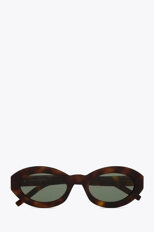 SLM136002 Oval Frame Sunglasses - Havana/Green - Image 4