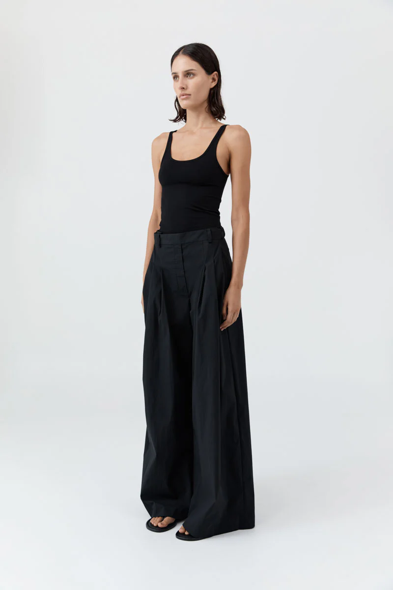 Soft Jersey Slim Scoop Tank - Jet Black - Image 2