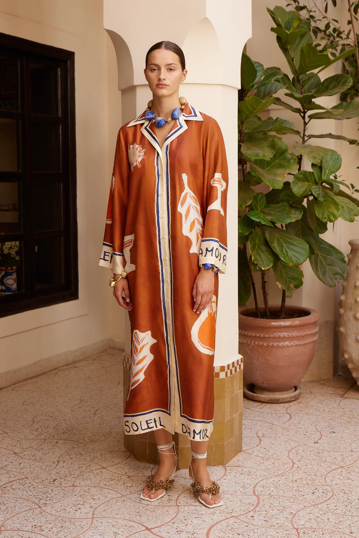 Soleil D'amour Silk Shirtdress - Image 2
