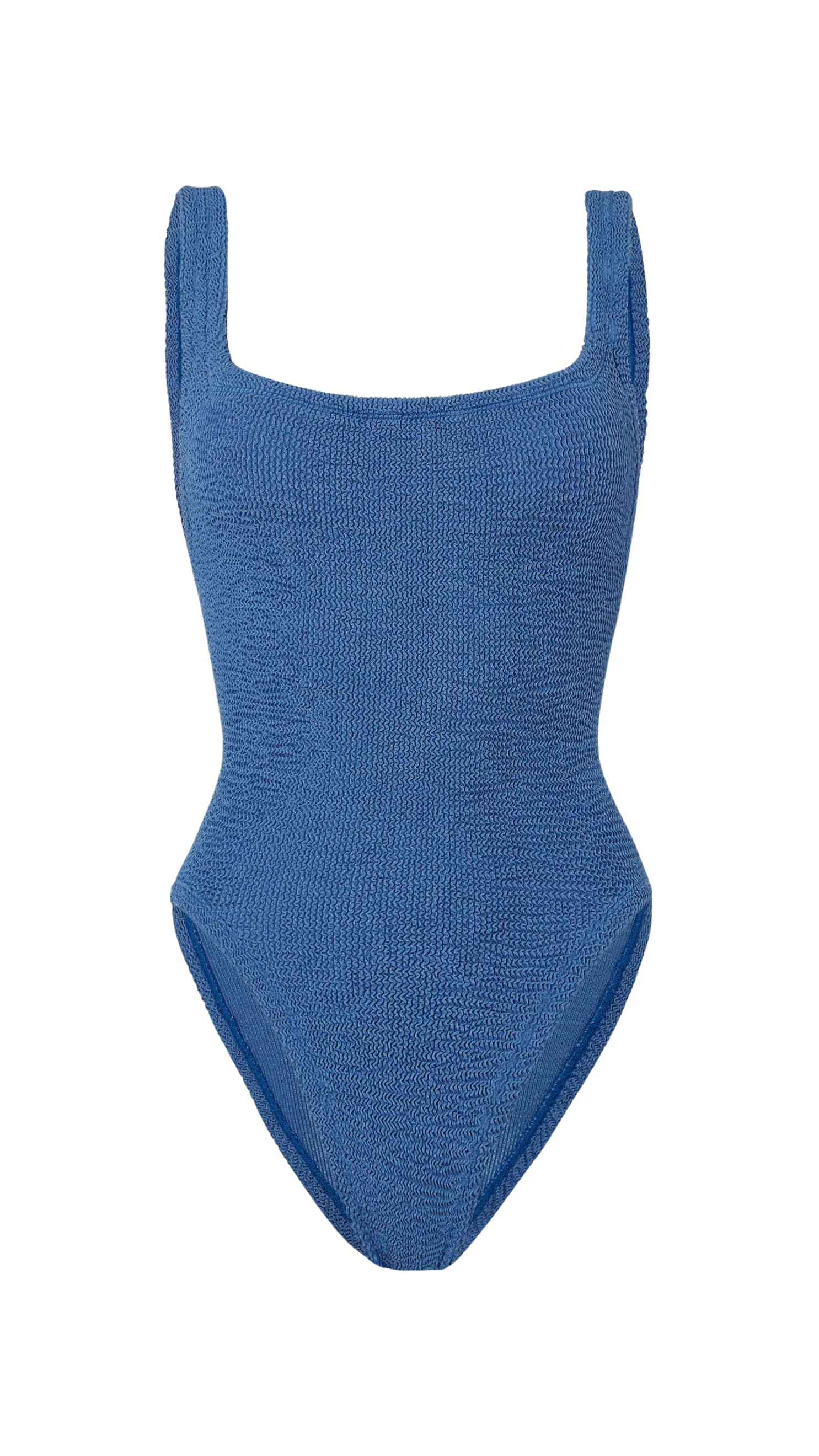 Square Neck Swim - Metallic Denim